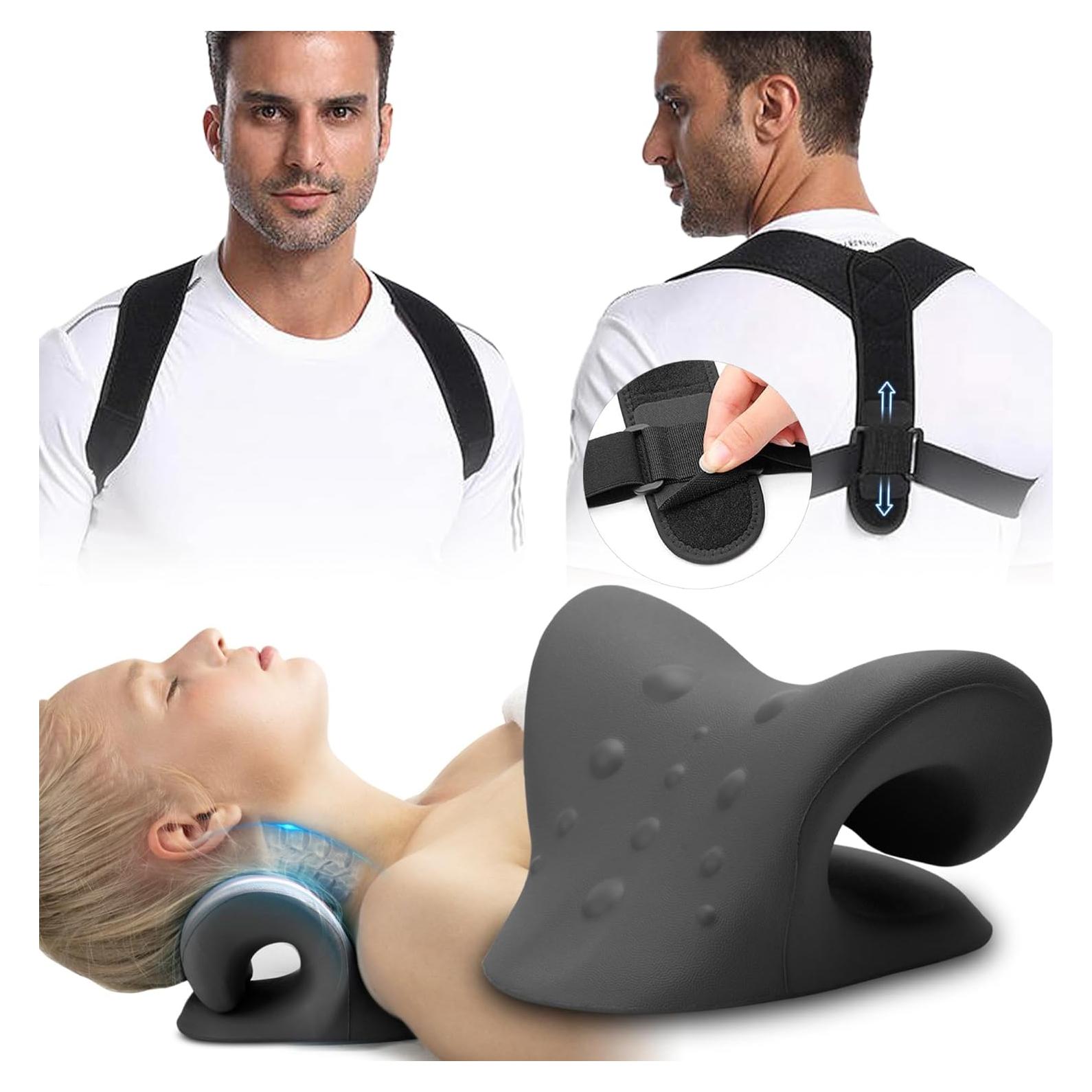 Estirador de Cuello y Corrector de Postura iBYWM Negro