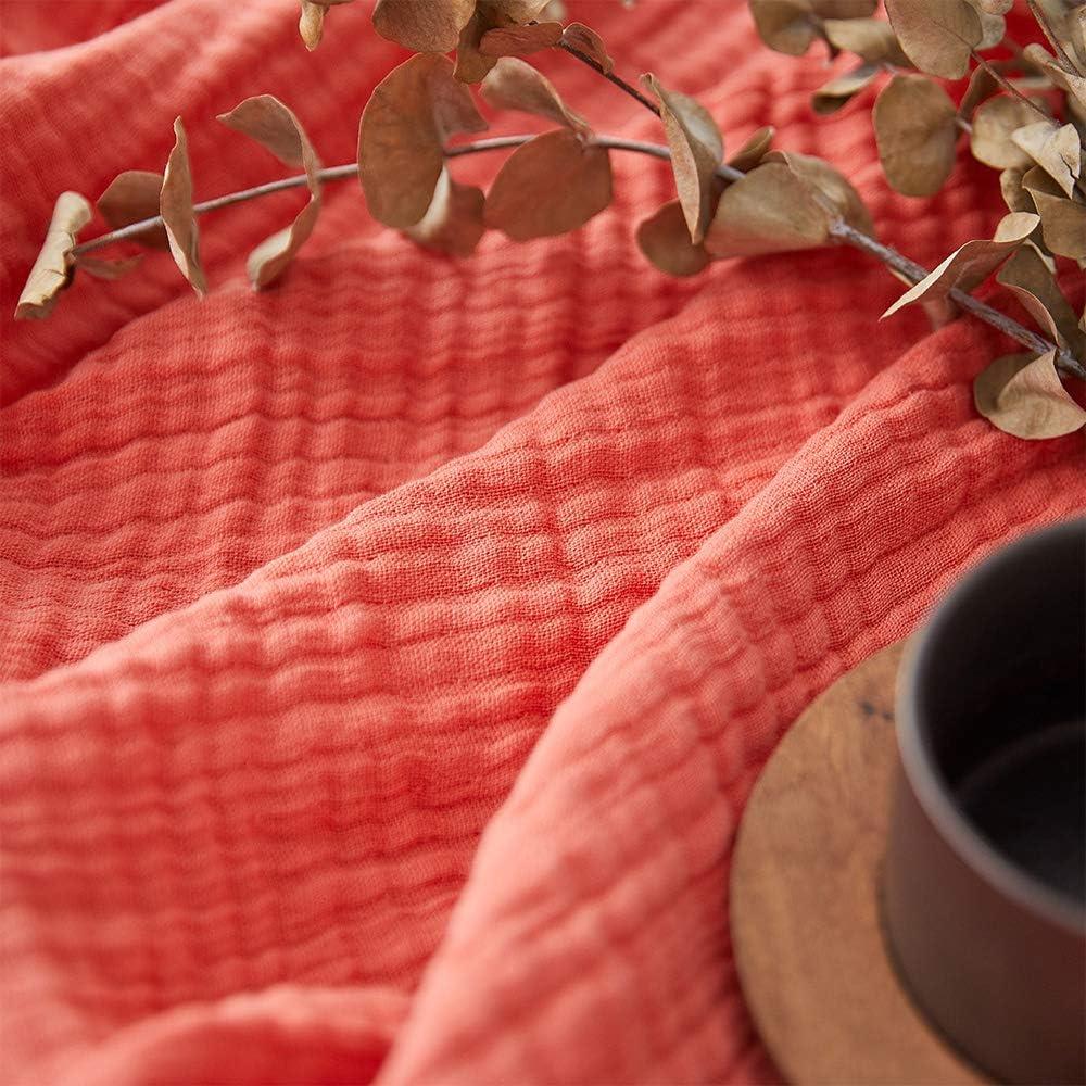 Manta de Muselina de Algodón Simple&Opulence 127x152 cm Rojo Coral
