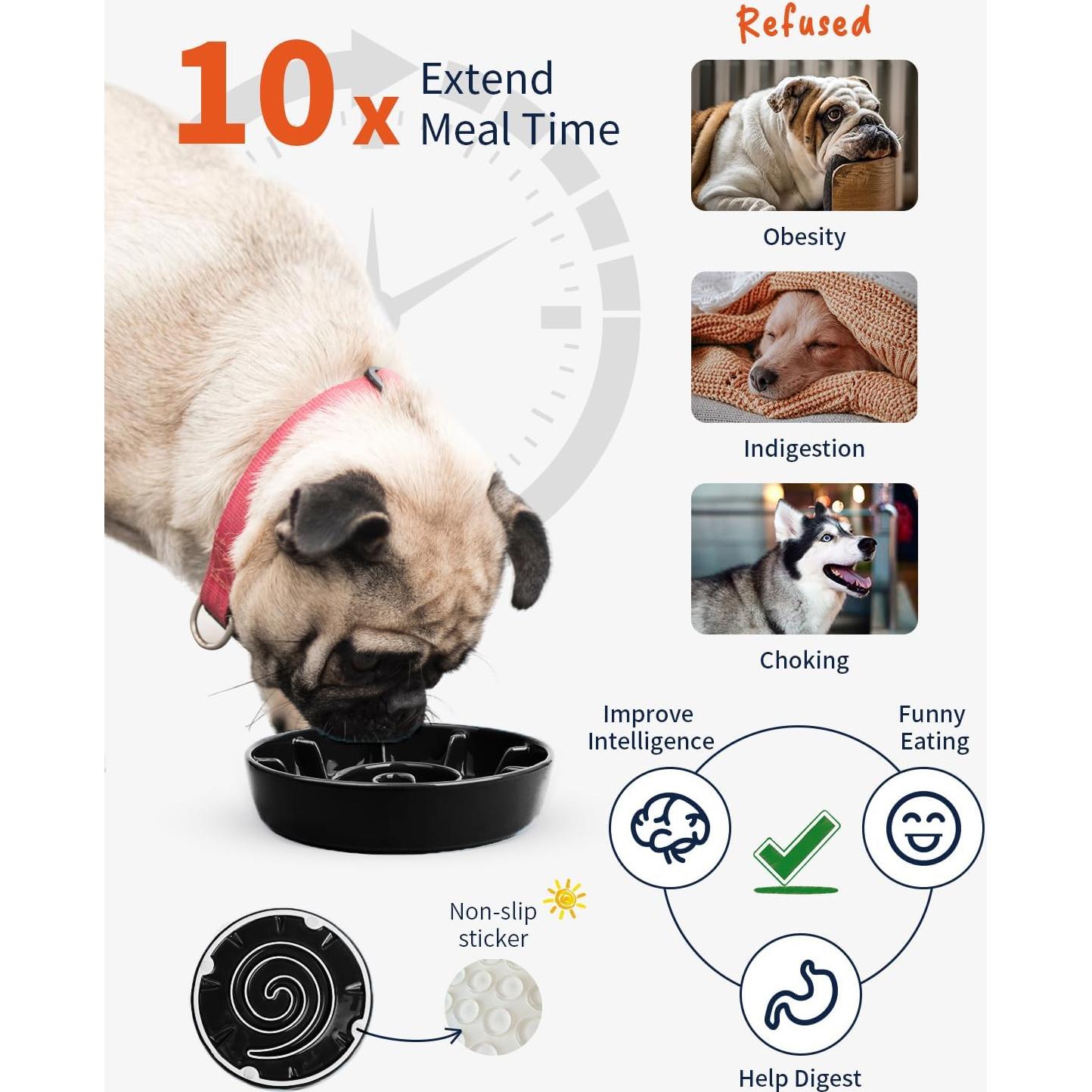 Cuenco de Cerámica Antideslizante para Perros 1.5 Tazas BEGUKO