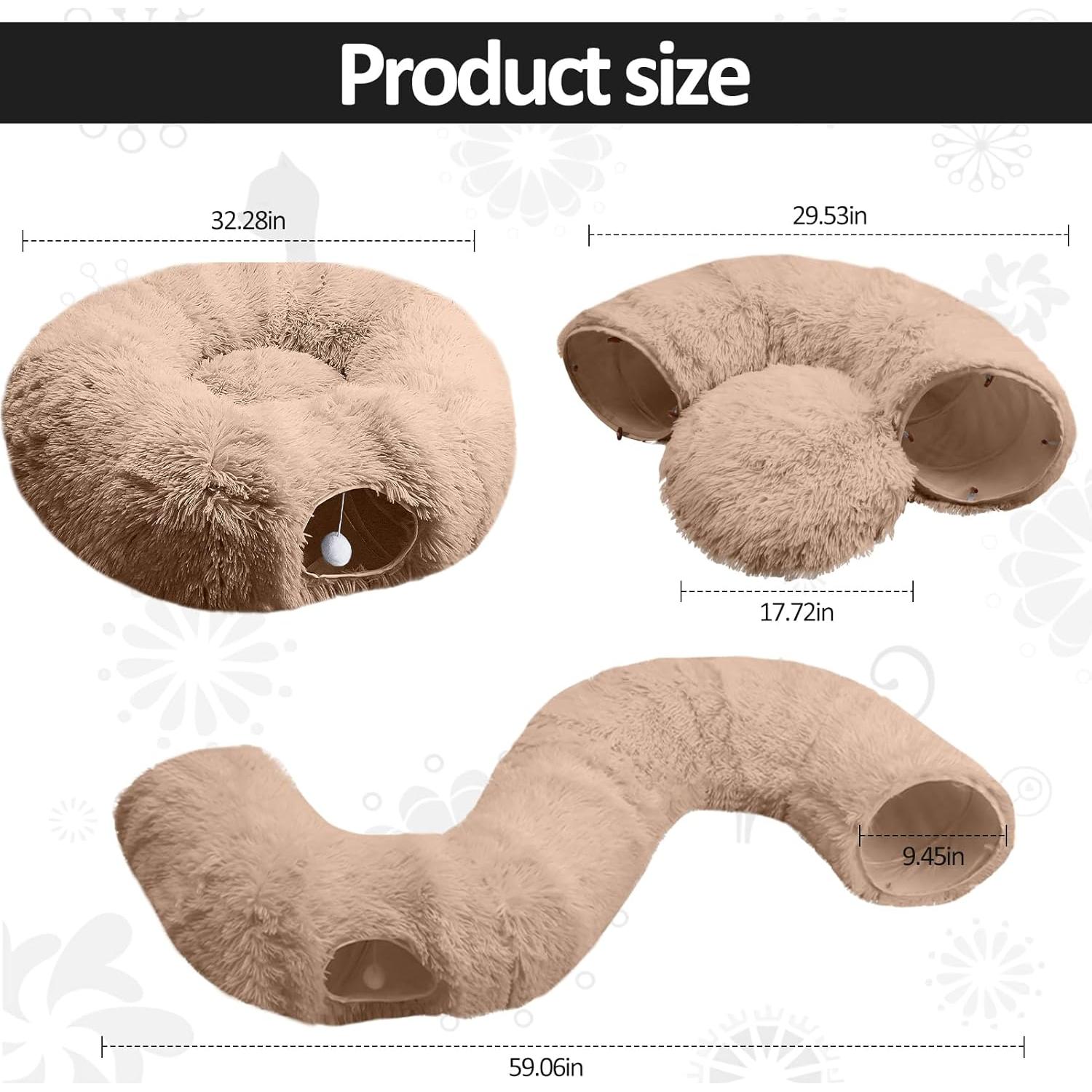 Cueva de Gato Donut Multifuncional Naielfopet 33x33cm Marrón