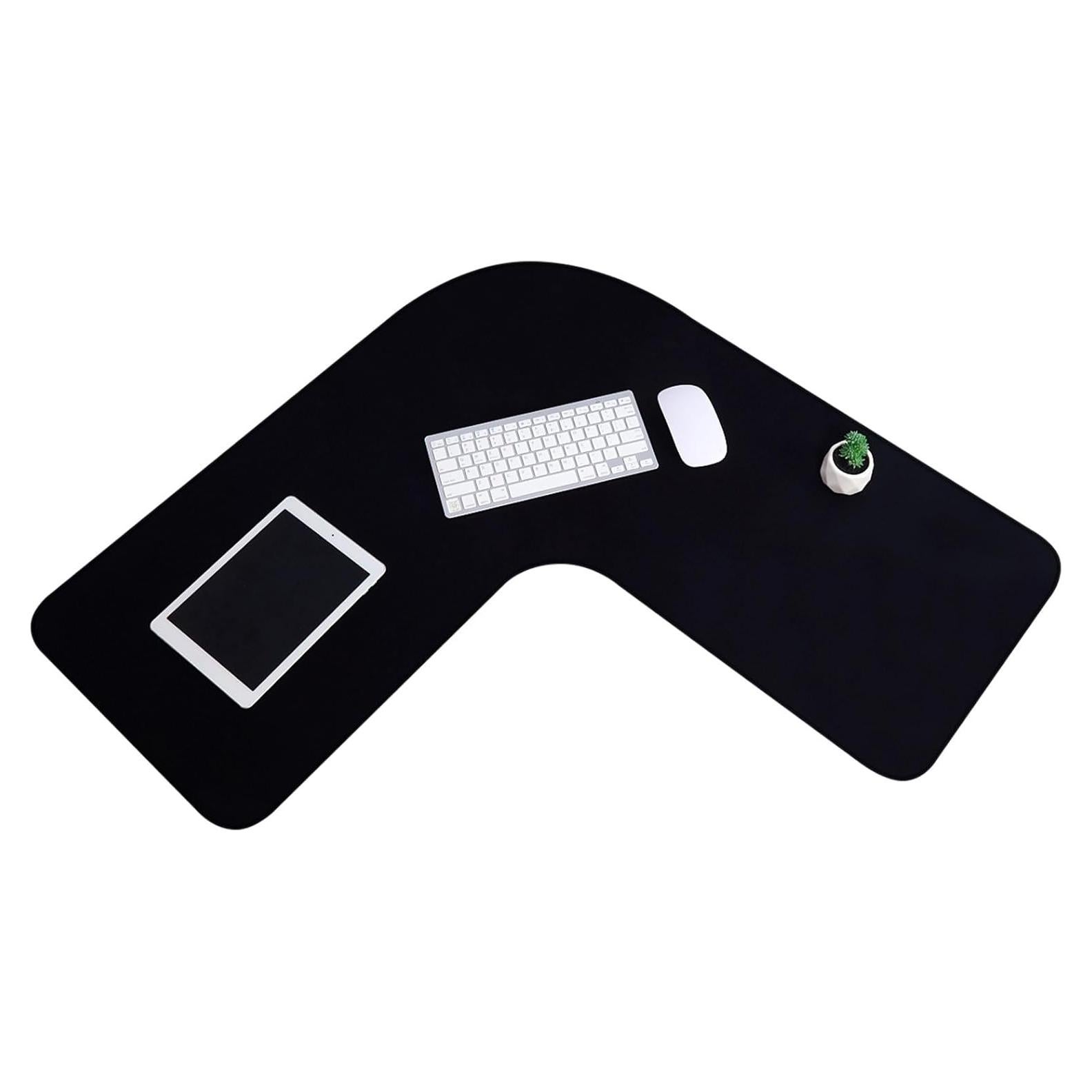 Alfombrilla de Escritorio en L Amylove 92x92cm Impermeable Negra