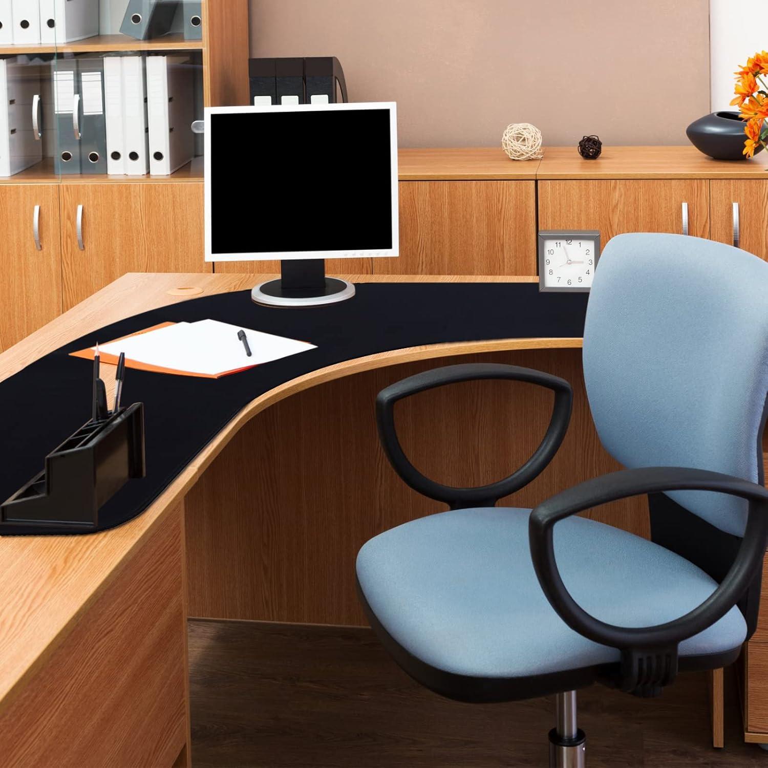 Alfombrilla de Escritorio en L Amylove 92x92cm Impermeable Negra