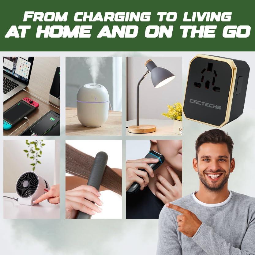 Adaptador de Viaje Universal Cactechs CJY305AT-GOLD 4 USB Tipo C