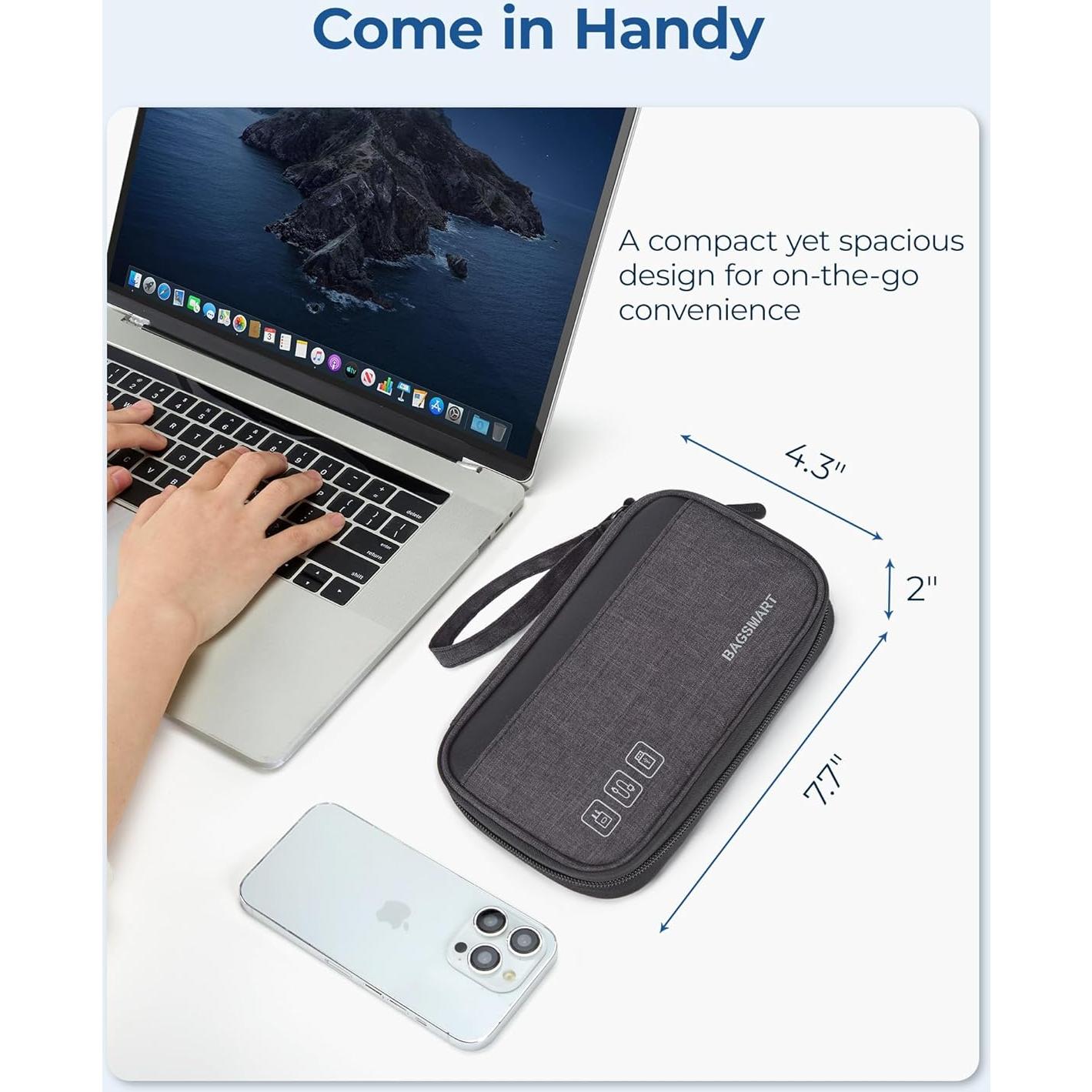 Organizador de Cables de Viaje BAGSMART Negro Compacto