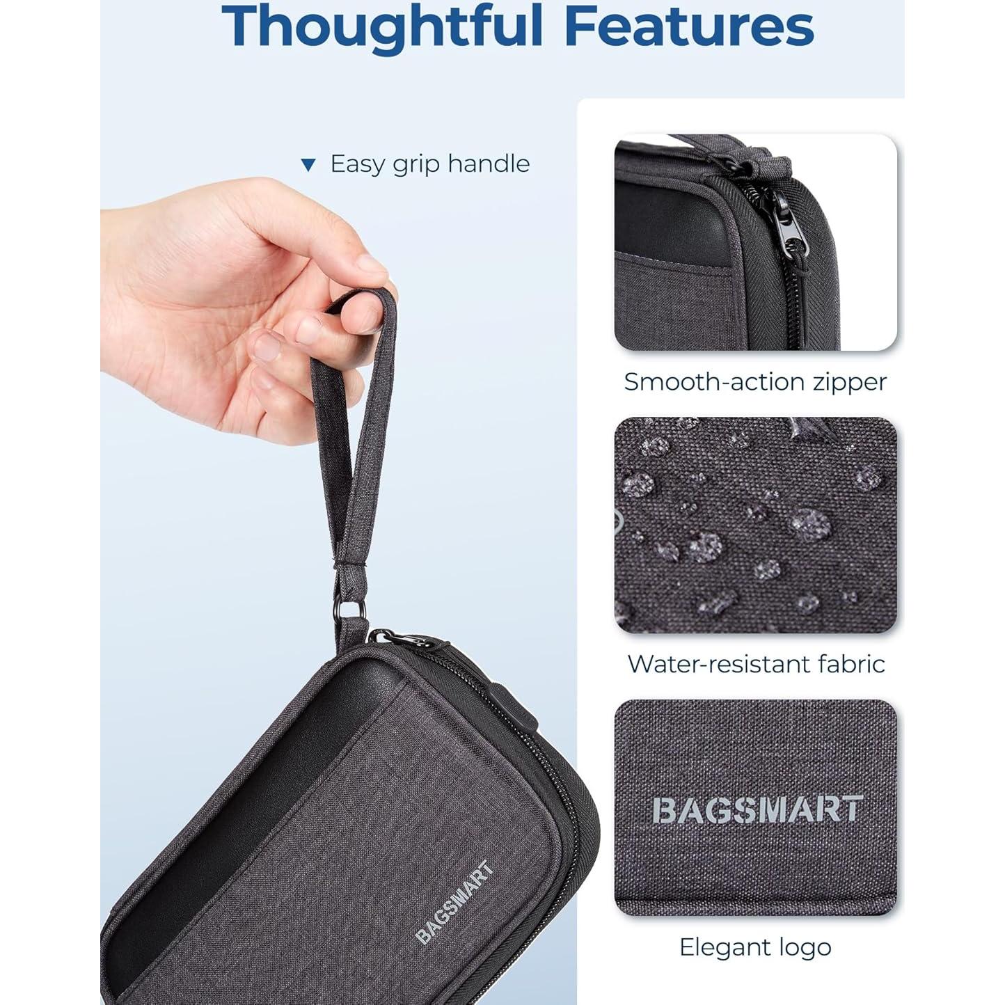 Organizador de Cables de Viaje BAGSMART Negro Compacto