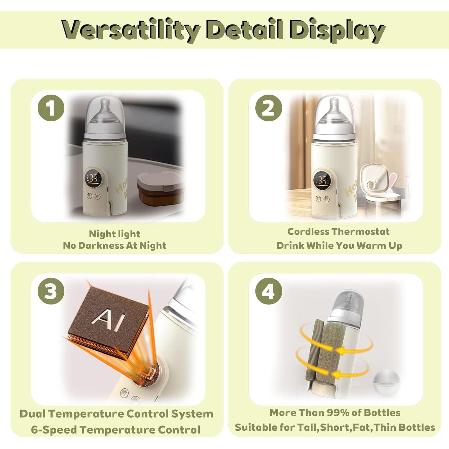 Calentador de Botellas Portátil ORWMX 10000 mAh para Bebés