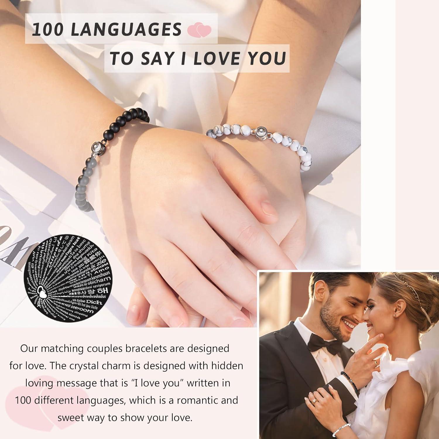 Pulsera Te Amo en 100 Idiomas UNGENT para Novio y Novia