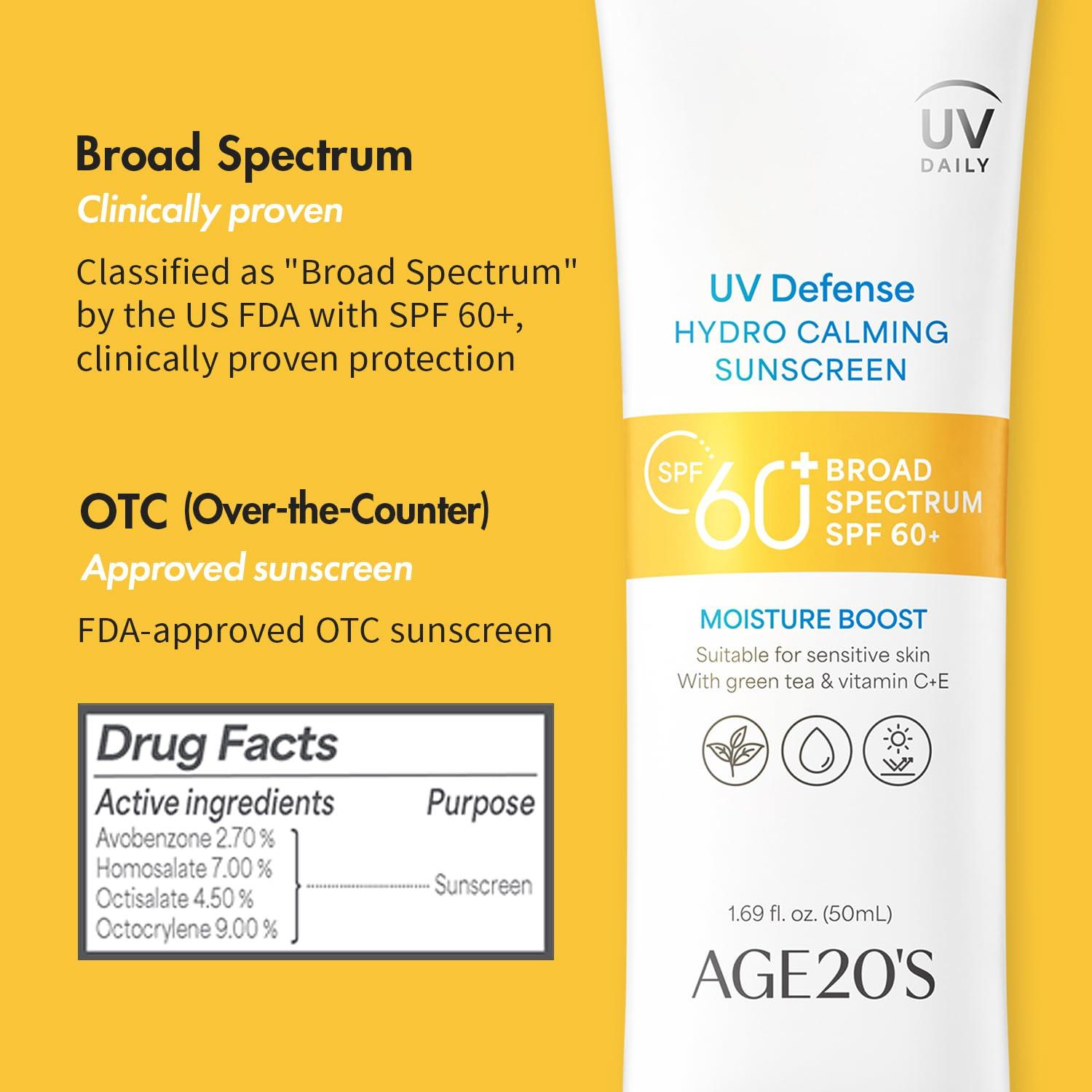 AGE20'S Protector Solar Hidratante SPF 60+ Té Verde Aloe Vera 50ml