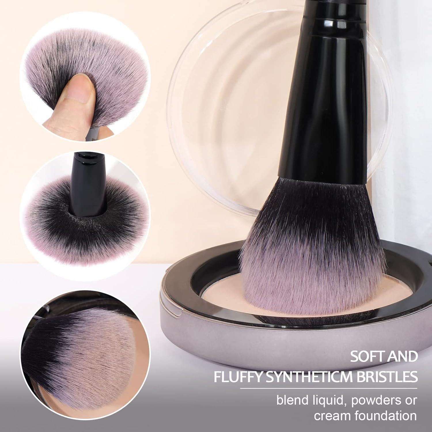 Conjunto de Pinceles de Maquillaje MAANGE 18 Pcs Sintéticos Negro