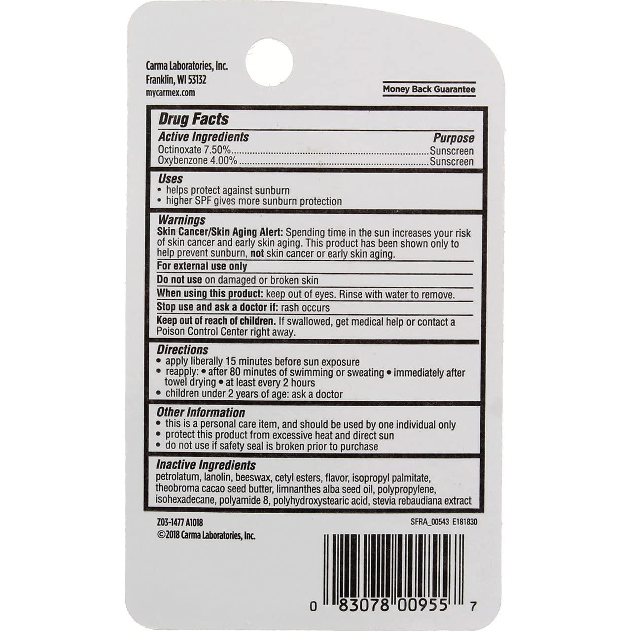 Bálsamo Labial Hidratante Carmex Cereza SPF 15 4.25 g x2