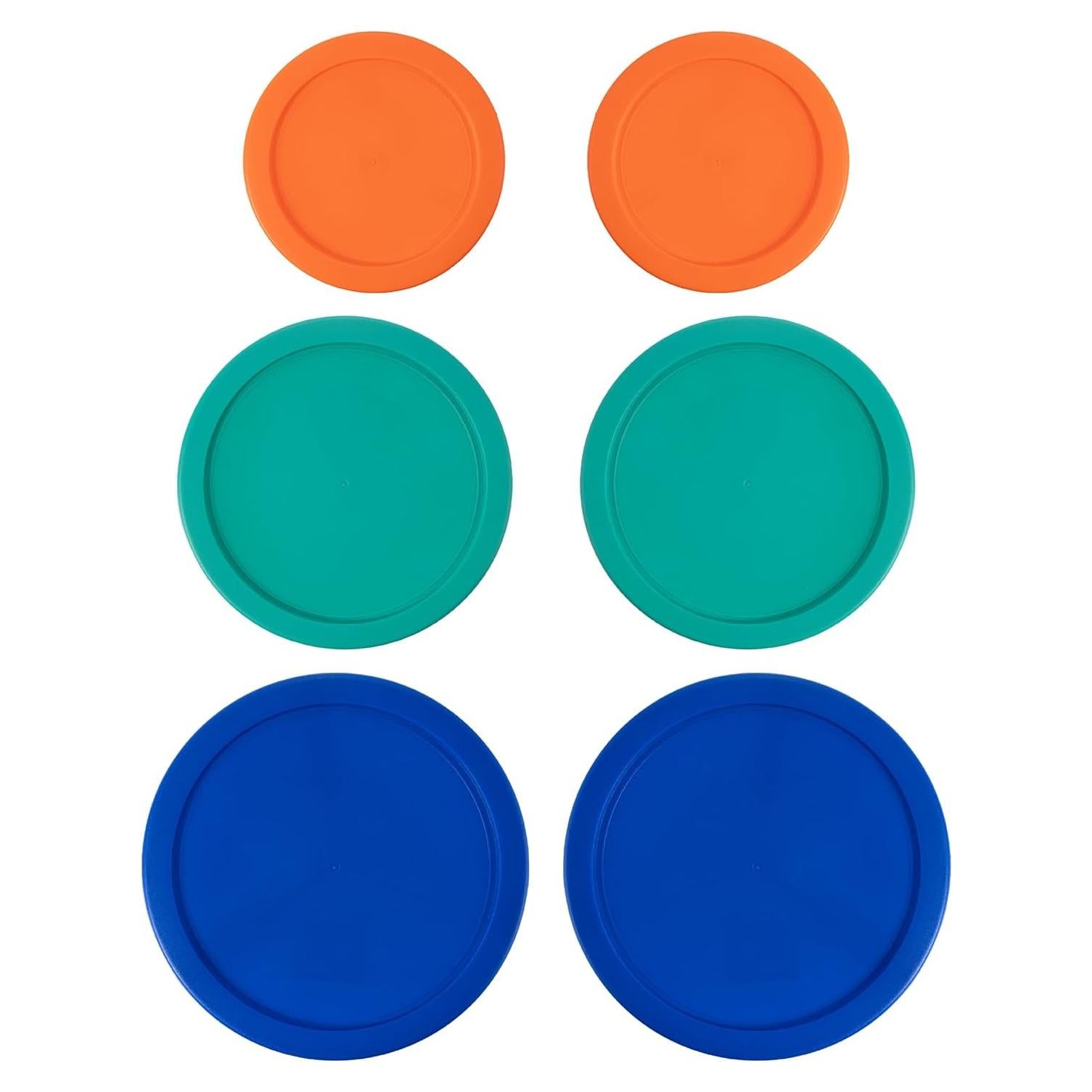 Set de 6 Tapas de Reemplazo para Contenedores Pyrex Redondos - Libre de BPA