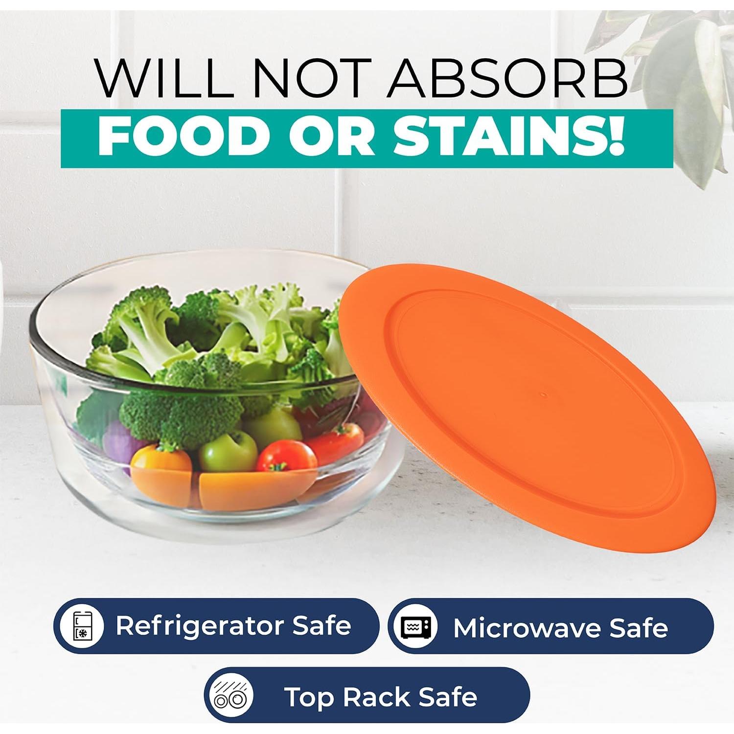 Set de 6 Tapas de Reemplazo para Contenedores Pyrex Redondos - Libre de BPA