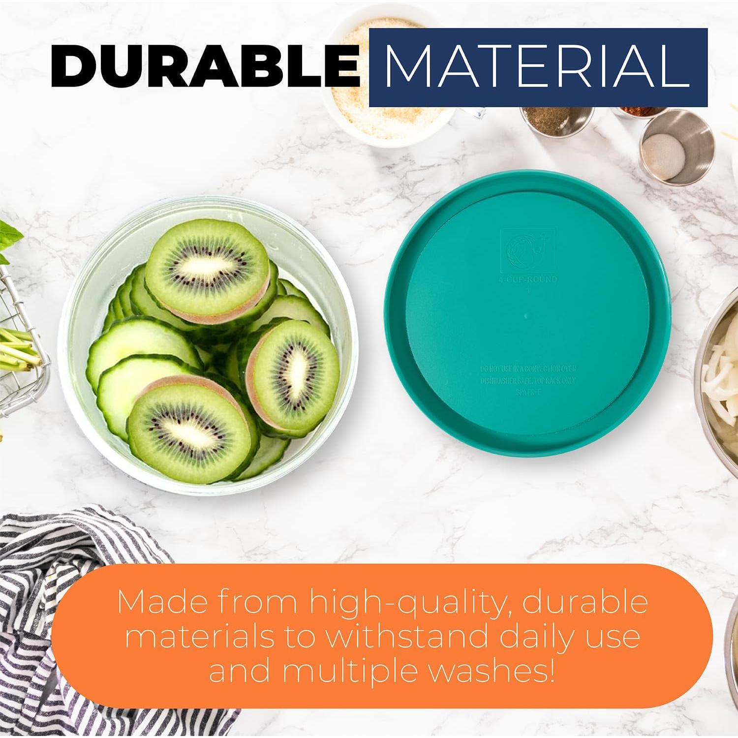 Set de 6 Tapas de Reemplazo para Contenedores Pyrex Redondos - Libre de BPA