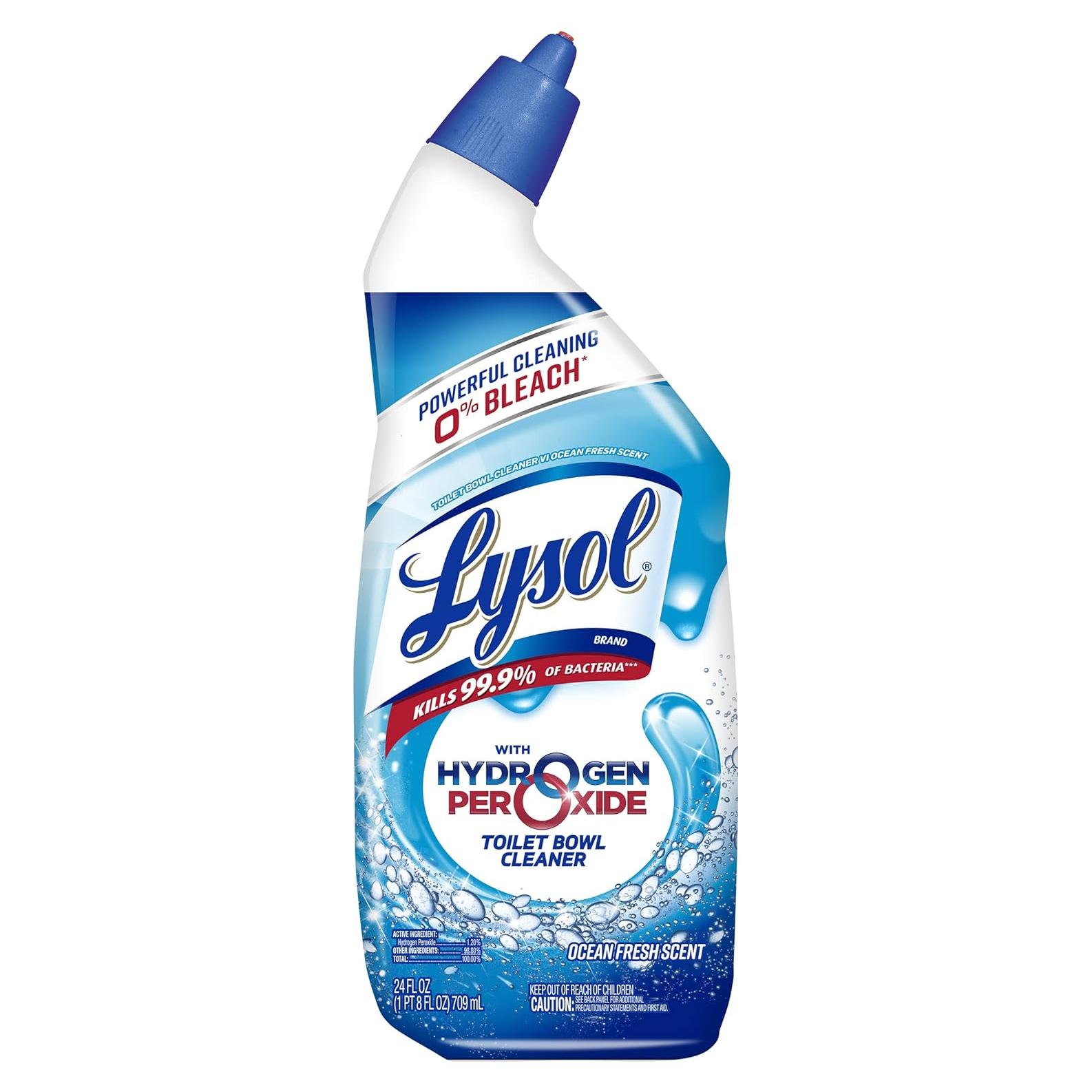 Lysol Toilet Bowl Cleaner Gel, for Cleaning and Disinfecting, Bleach Free, Ocean Fresh Scent, 24oz