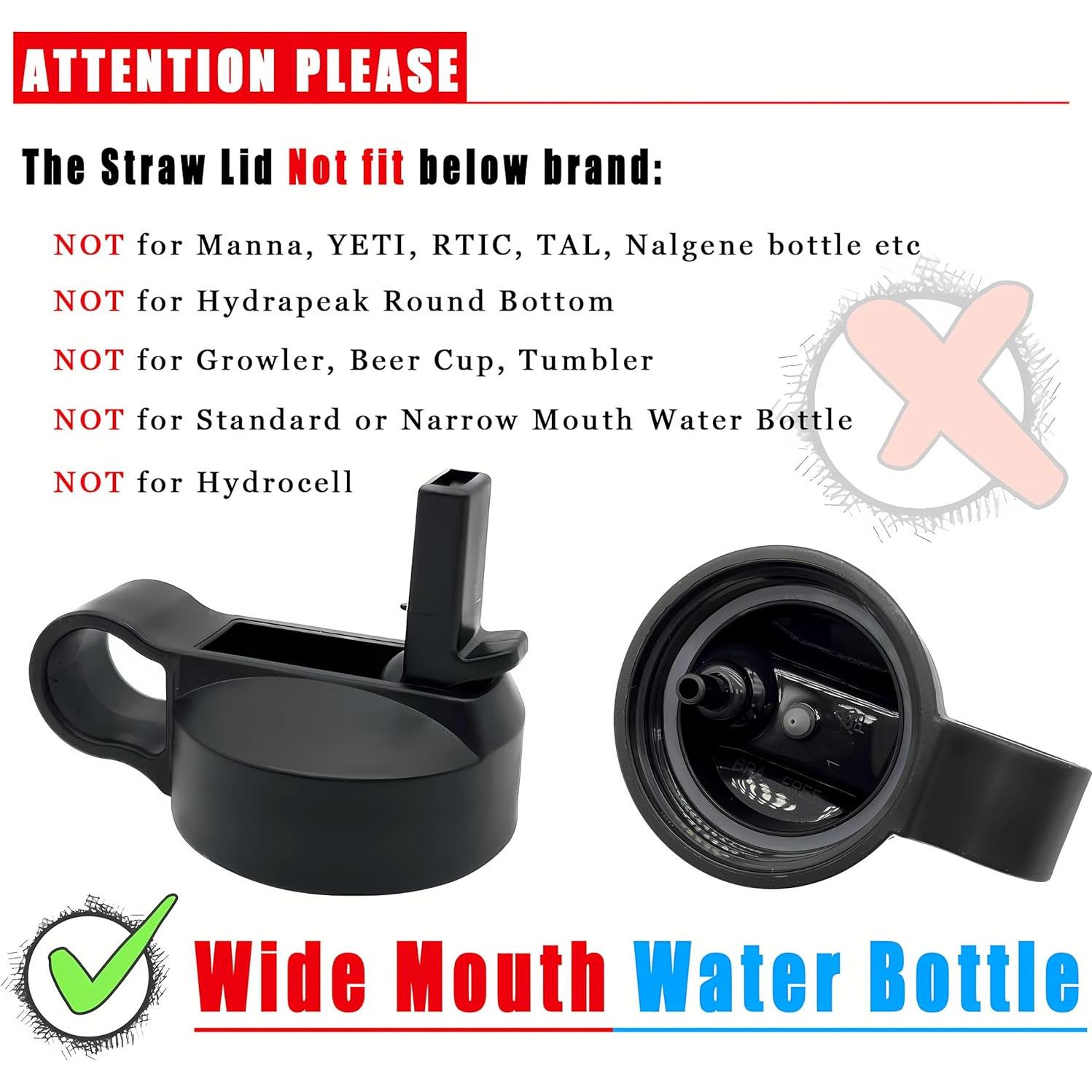 Tapa de Pajilla Ouharty para Botellas Hydro Flask Boca Ancha