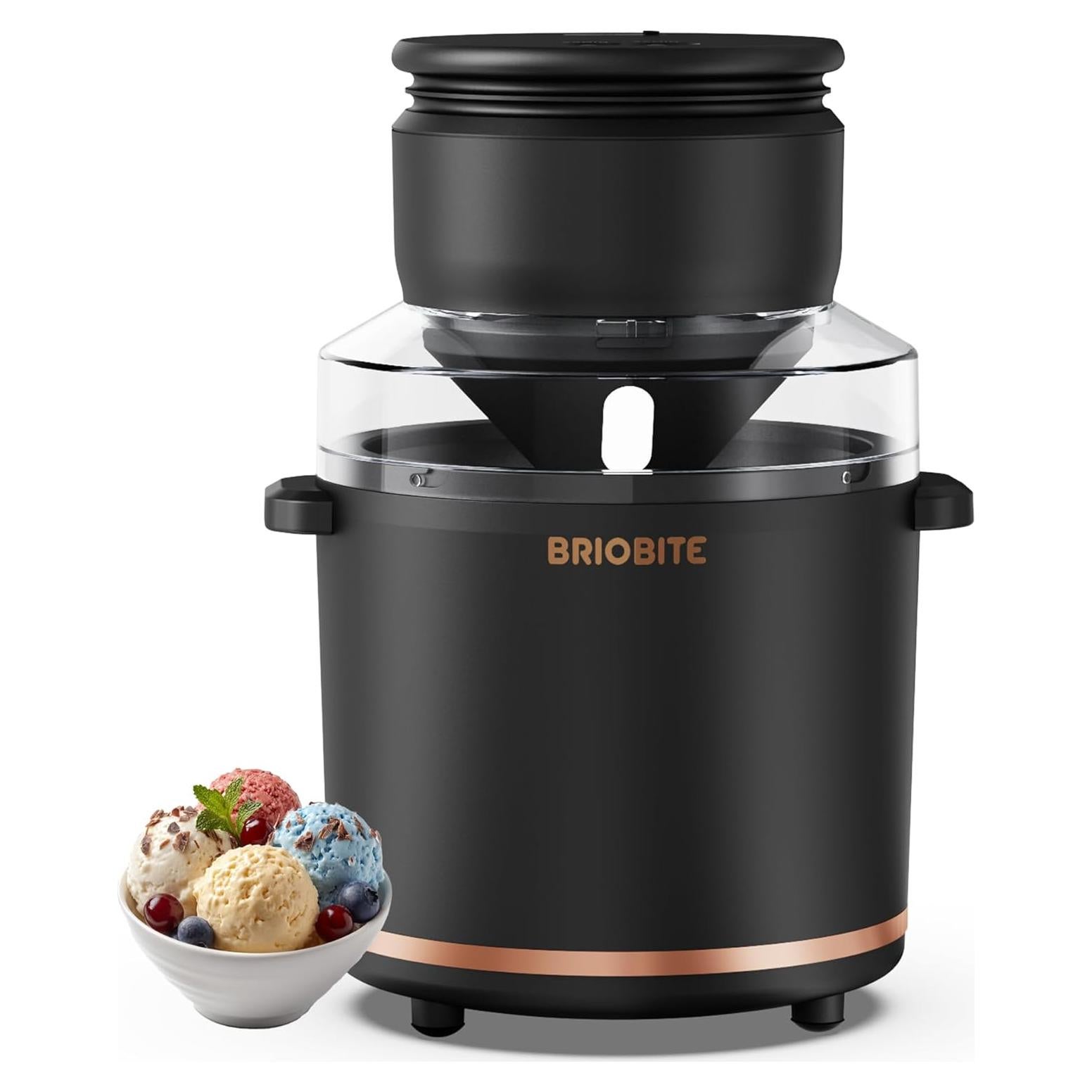 Máquina de Helados Eléctrica BRIOBITE Dolce 1000, 1.04L, Negro