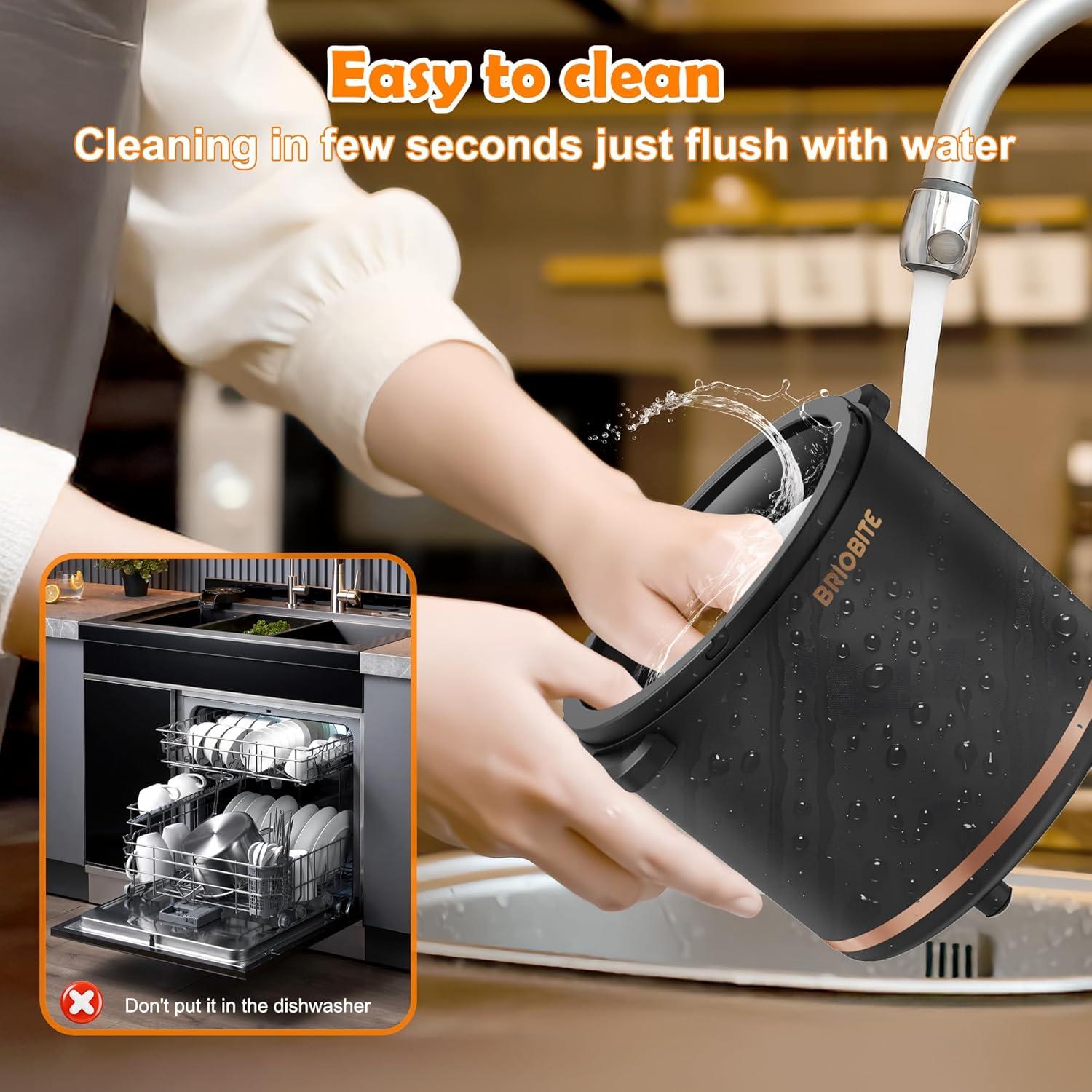 Máquina de Helados Eléctrica BRIOBITE Dolce 1000, 1.04L, Negro