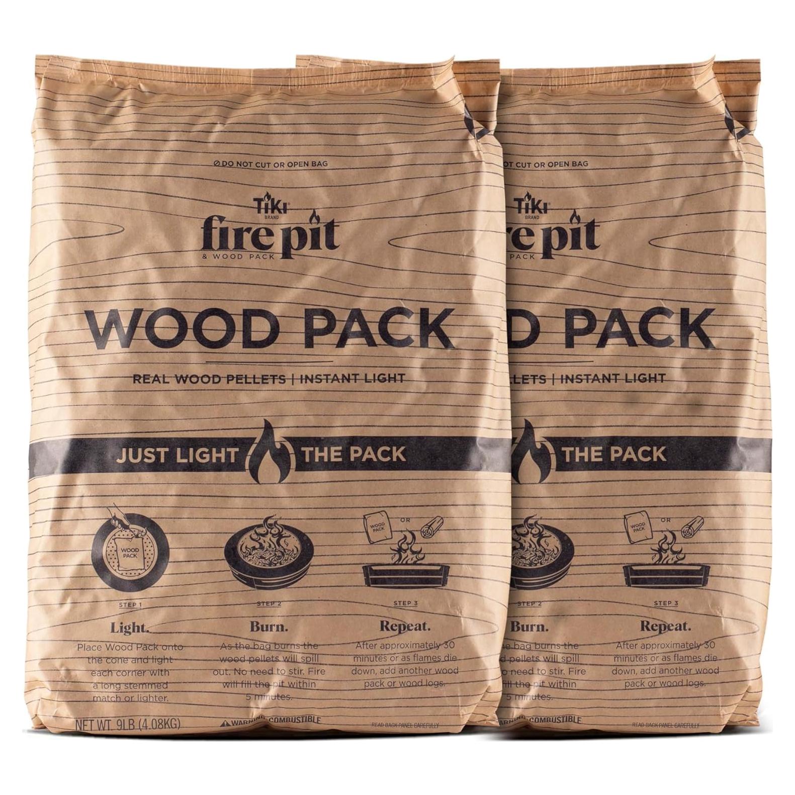 Paquete de Madera TIKI - 2 Pellets para Fogatas Sin Humo