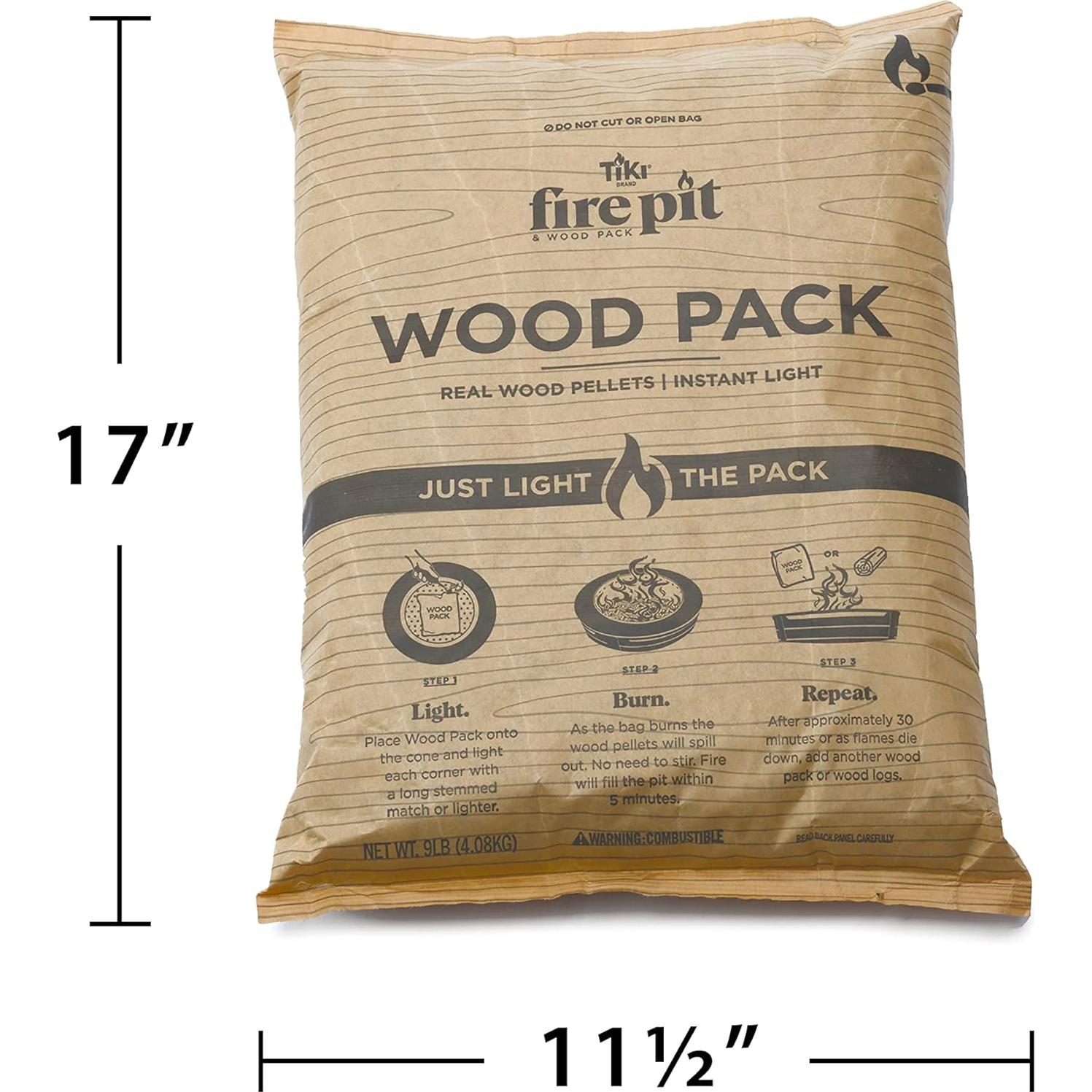 Paquete de Madera TIKI - 2 Pellets para Fogatas Sin Humo