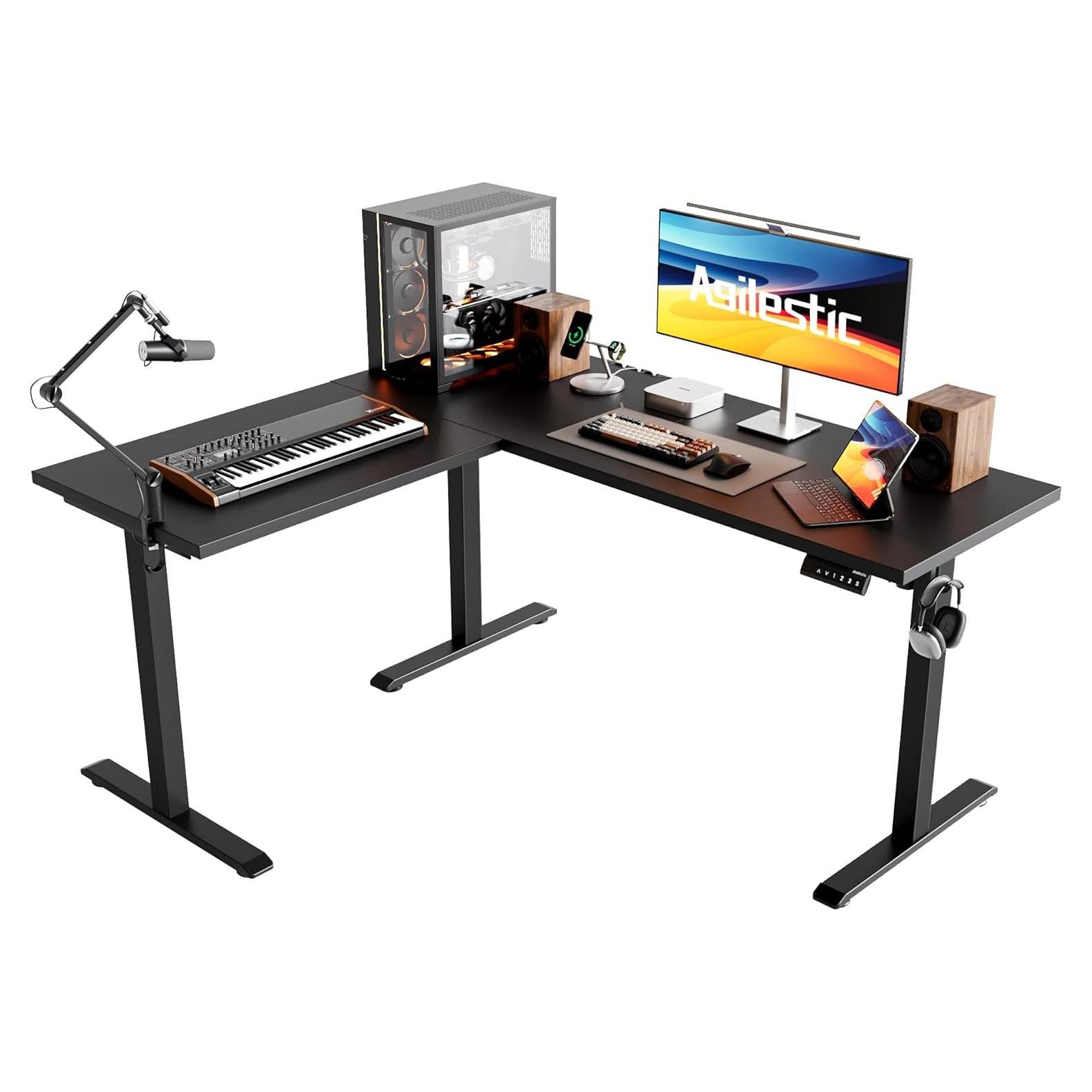 Escritorio de pie en L Agilestic 150x120 cm ajustable eléctrico