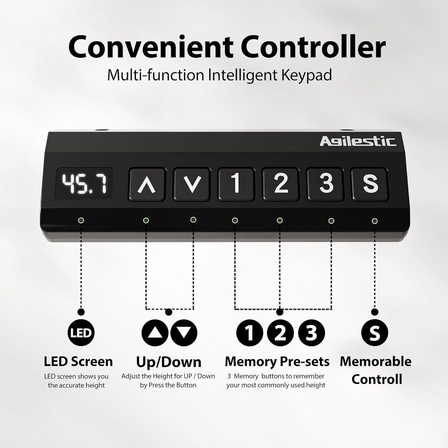 Escritorio de pie en L Agilestic 150x120 cm ajustable eléctrico