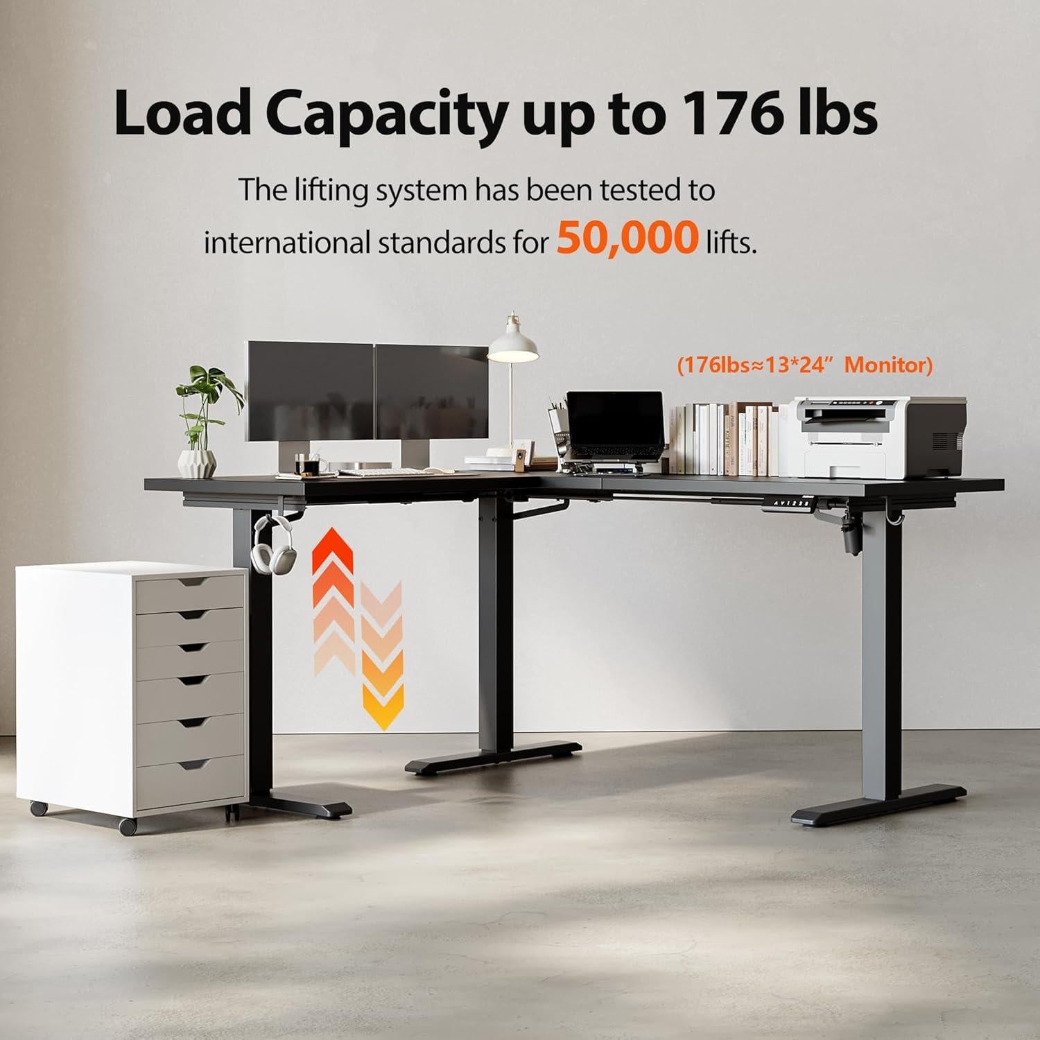 Escritorio de pie en L Agilestic 150x120 cm ajustable eléctrico