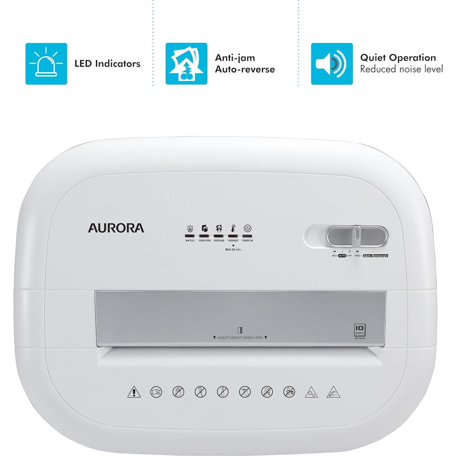 Trituradora de Papel Aurora AU1060ME Micro-Corte P-5 10 Hojas