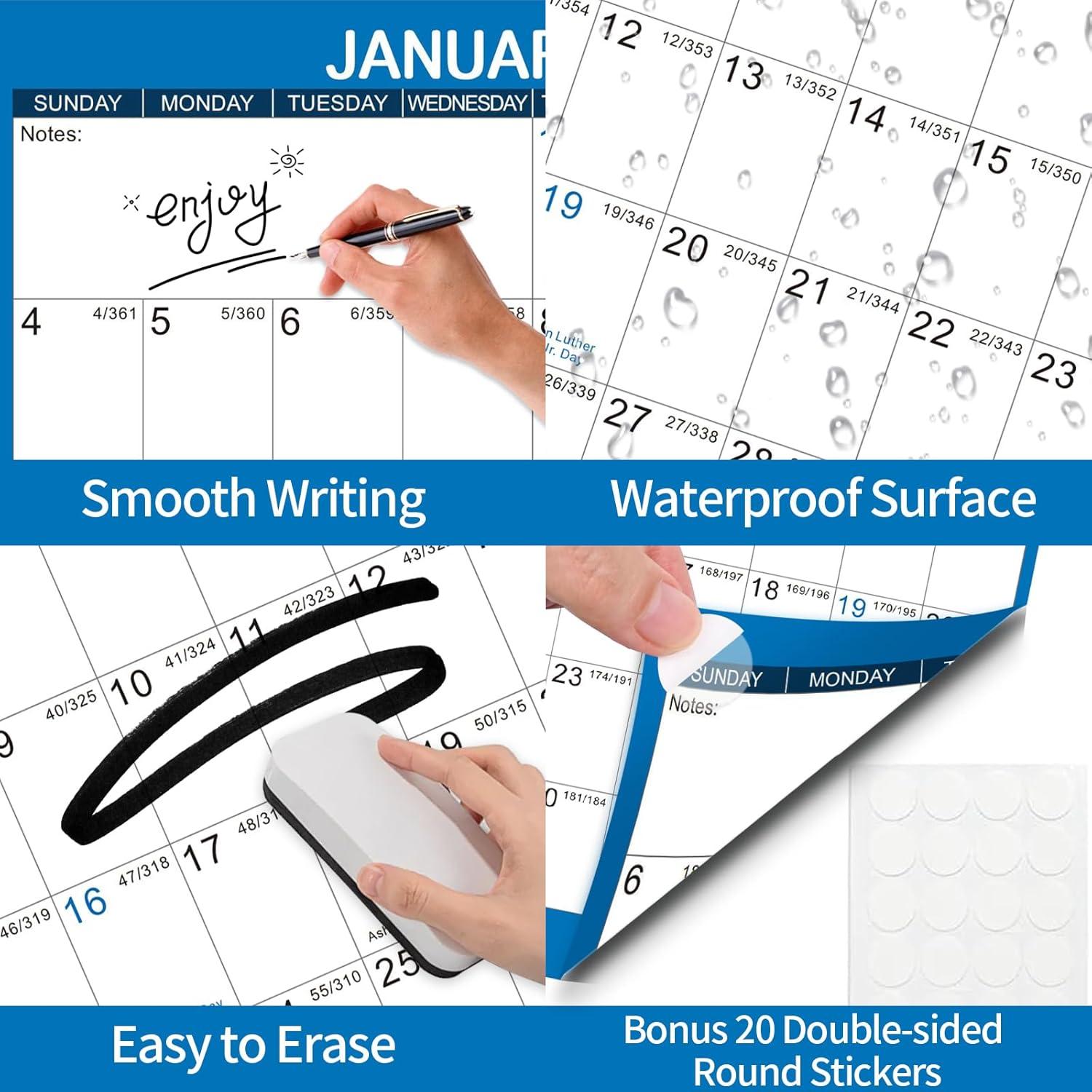 Calendario de Pared Borrable Kuraoyan 2026 81x122 cm Azul