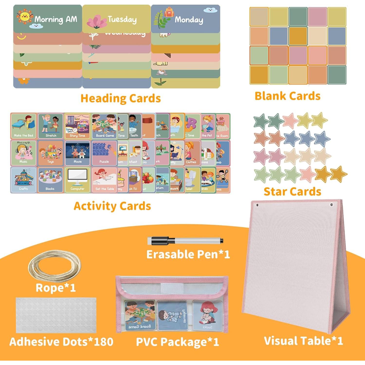 Horario Visual para Niños Yoink - 174 Tarjetas y Planificador