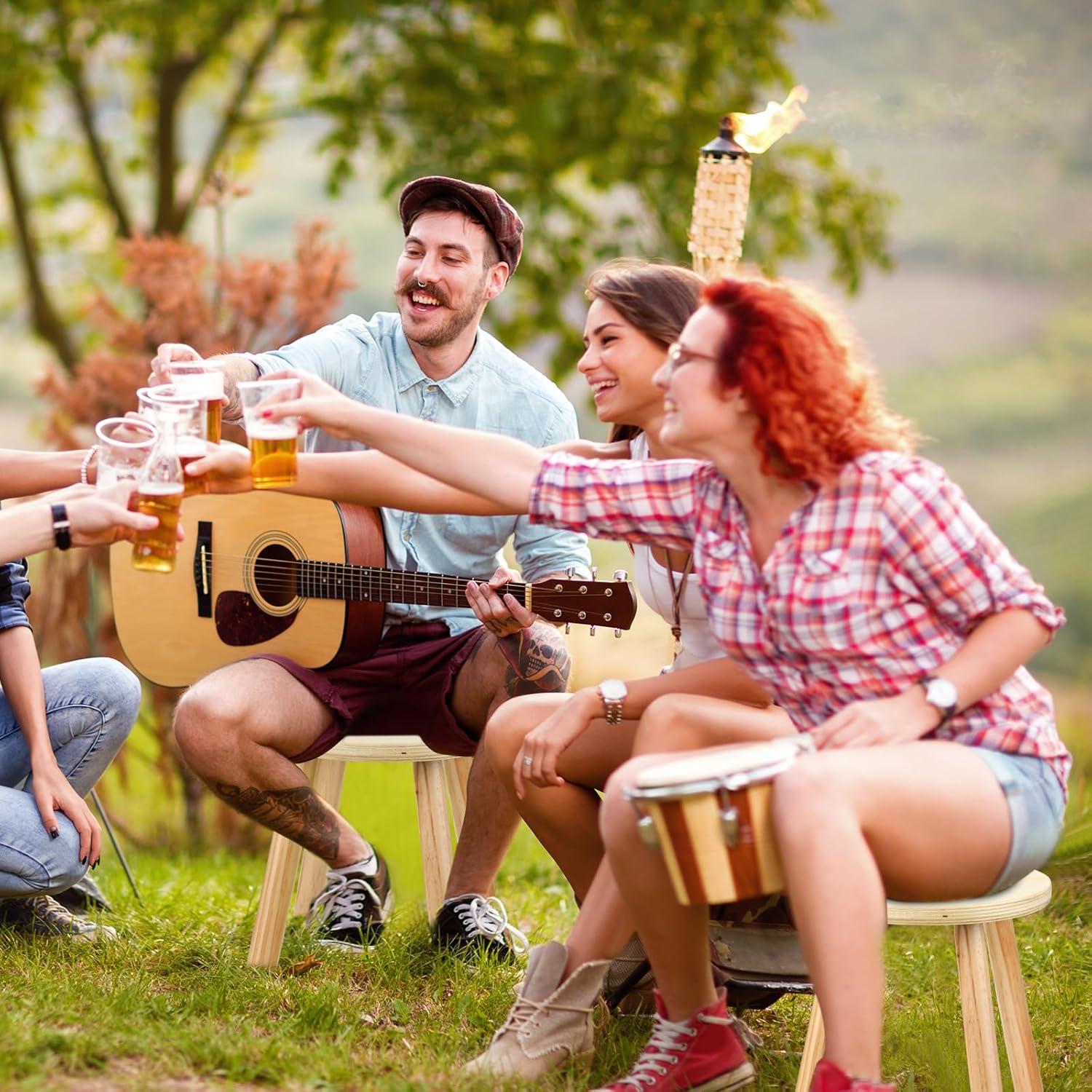 Taburete de Madera Wenqik 25.4 cm Redondo Multiusos