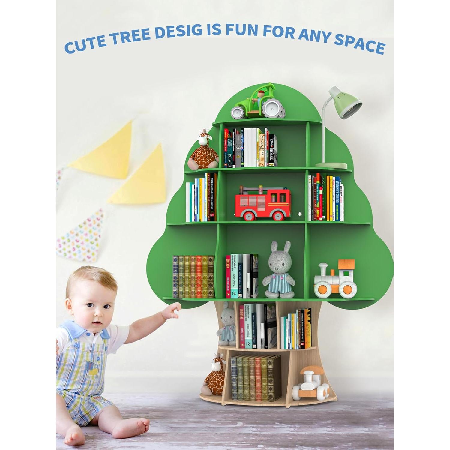 Estantería para Niños Bear Qiaqia Árbol Verde 16 Compartimentos