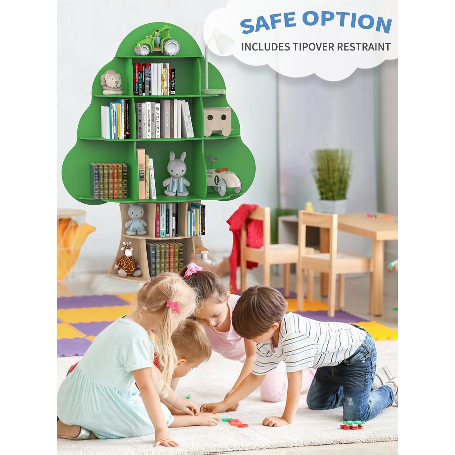 Estantería para Niños Bear Qiaqia Árbol Verde 16 Compartimentos