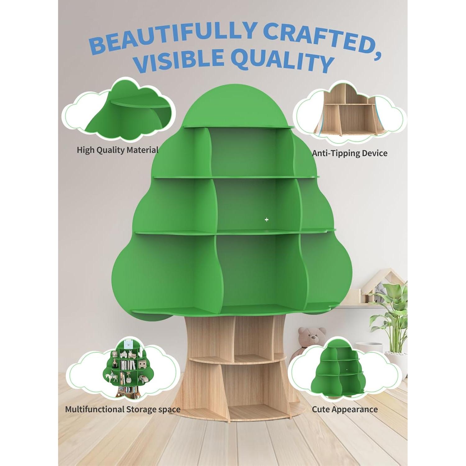 Estantería para Niños Bear Qiaqia Árbol Verde 16 Compartimentos