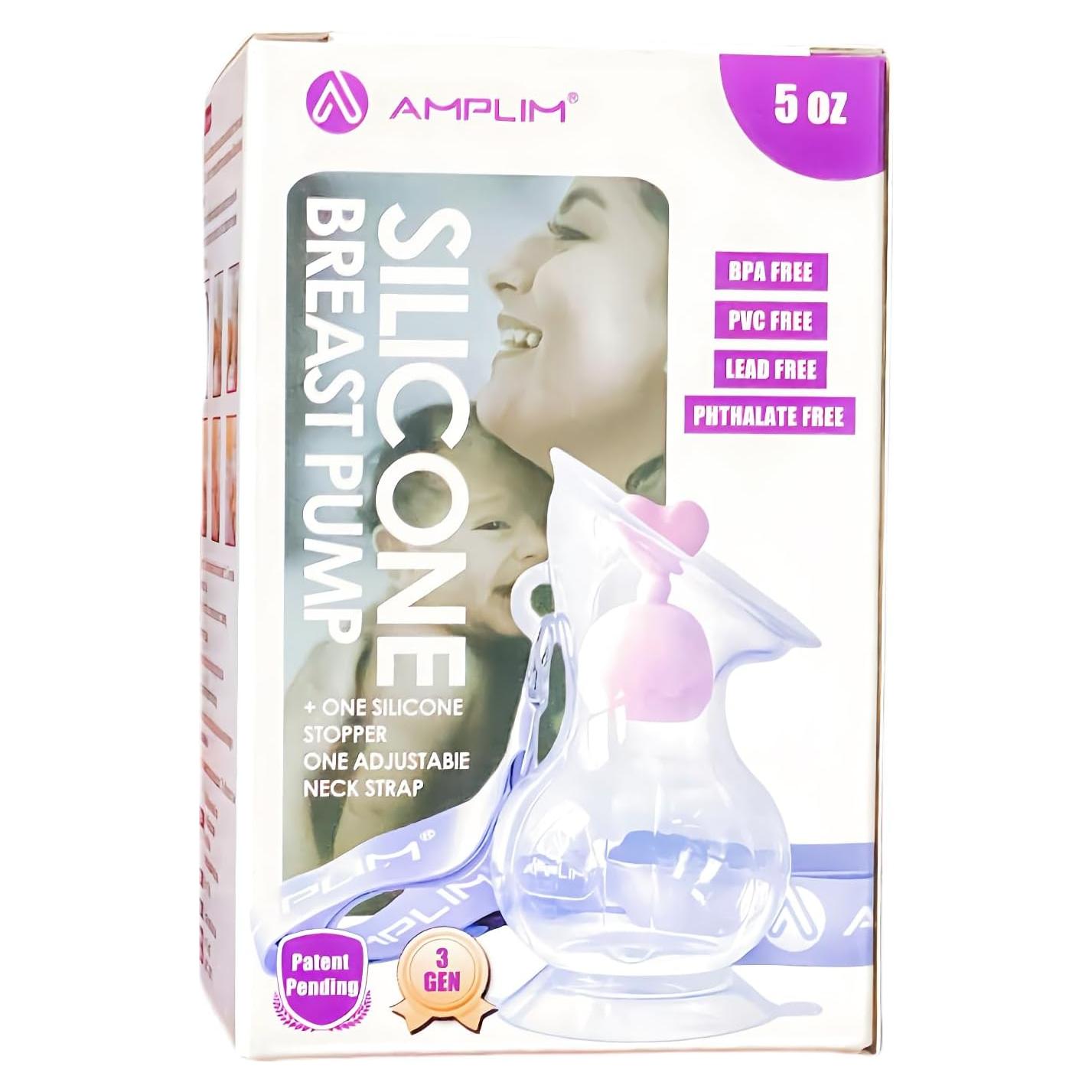 Bomba Manual de Pecho Amplim 148 ml Silicona Rosa