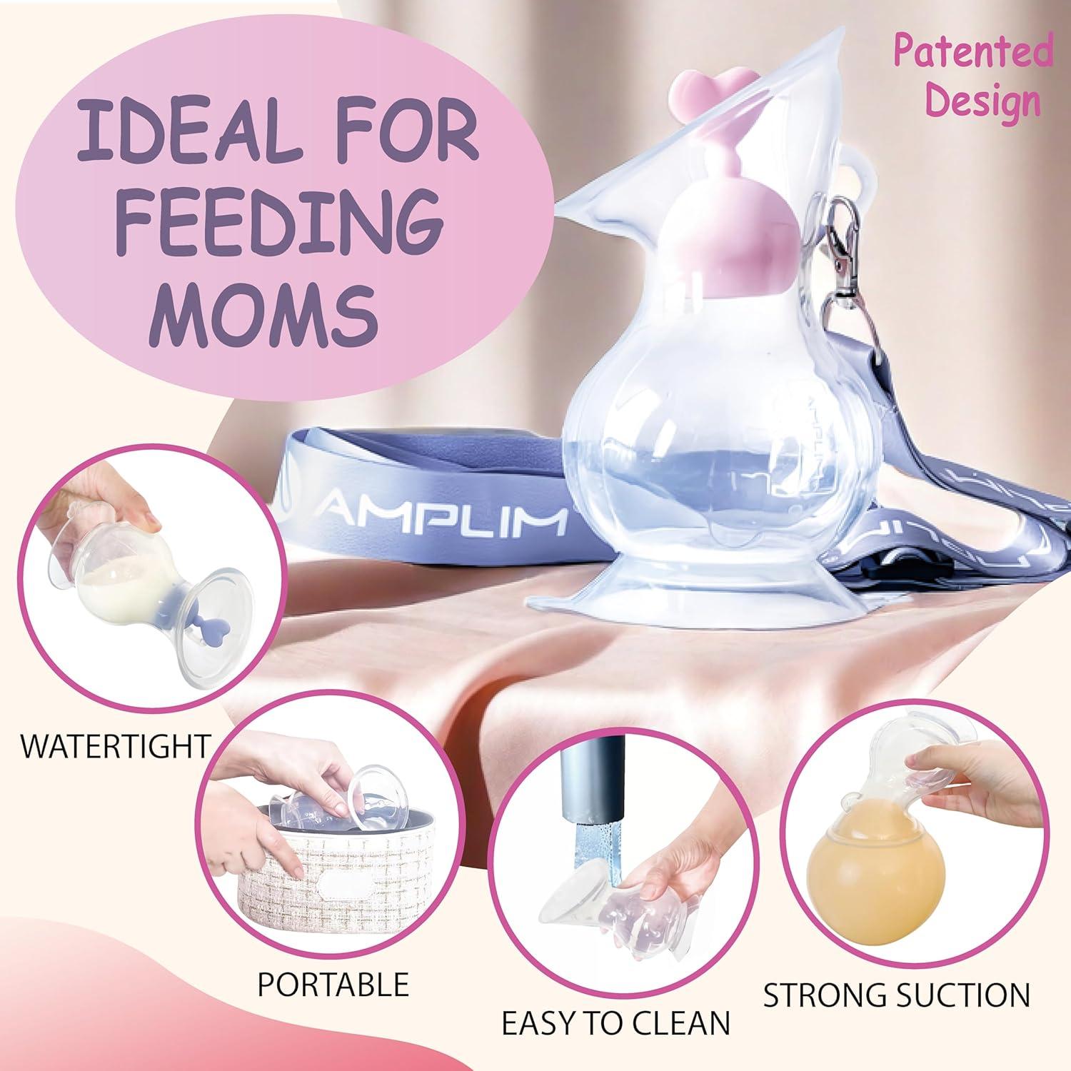 Bomba Manual de Pecho Amplim 148 ml Silicona Rosa