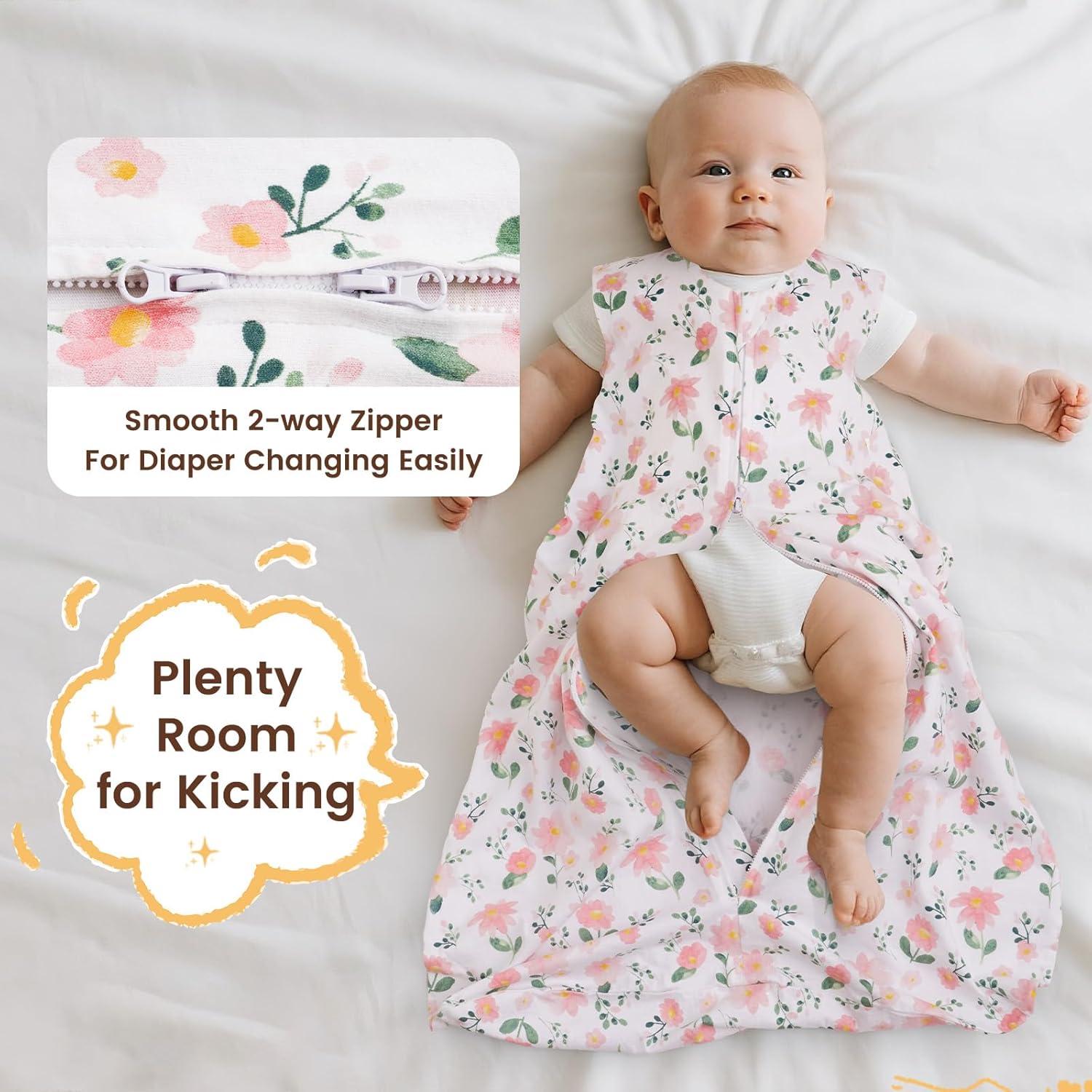 Saco de Sueño PHF para Bebés 0-6 Meses Algodón Orgánico Floral