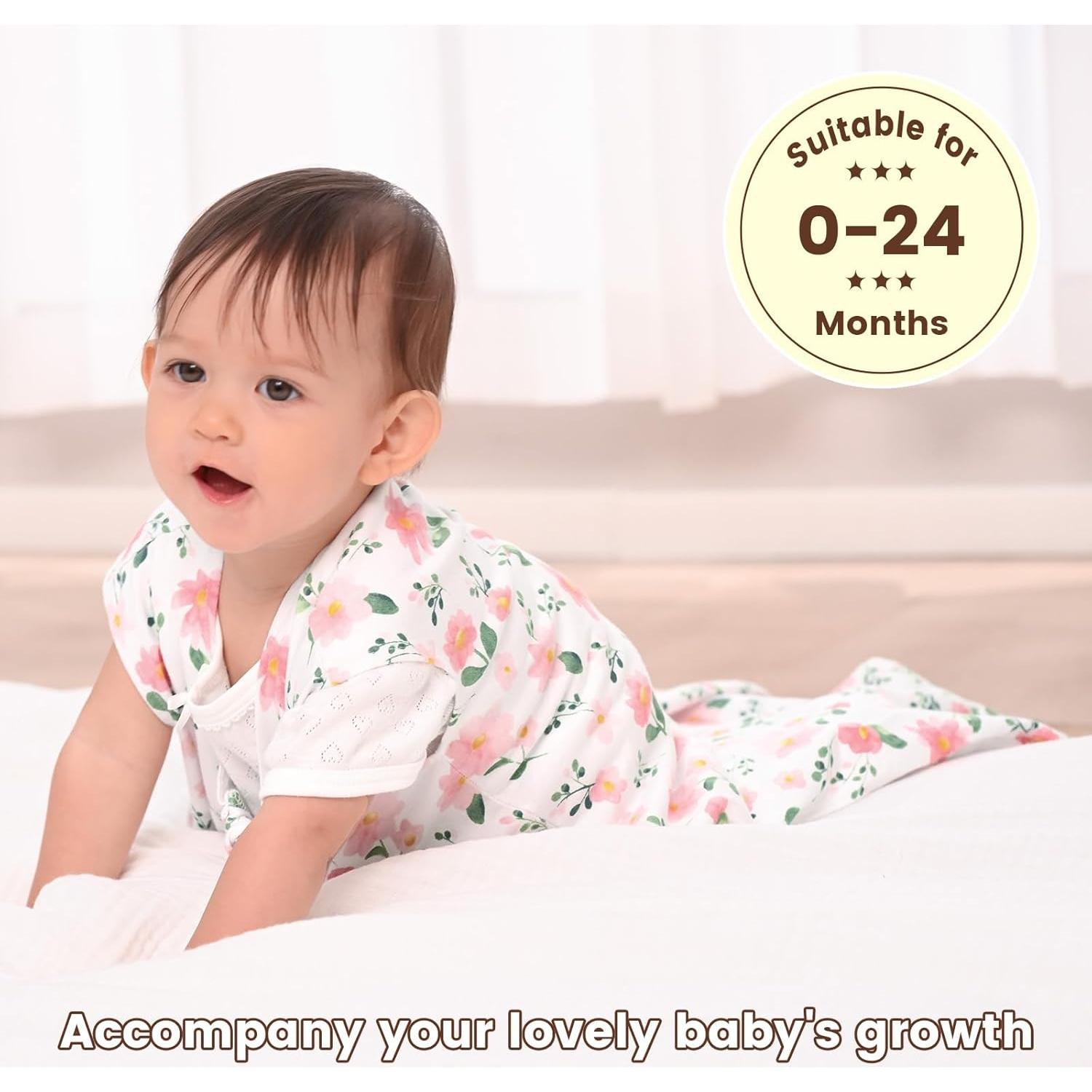 Saco de Sueño PHF para Bebés 0-6 Meses Algodón Orgánico Floral