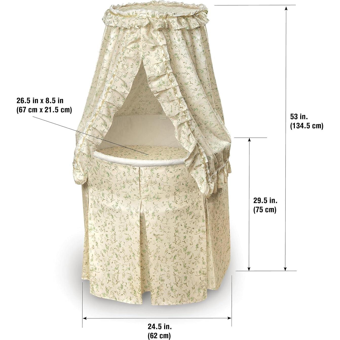 Cuna Balancín Redonda Badger Basket Emperatriz con Dosel