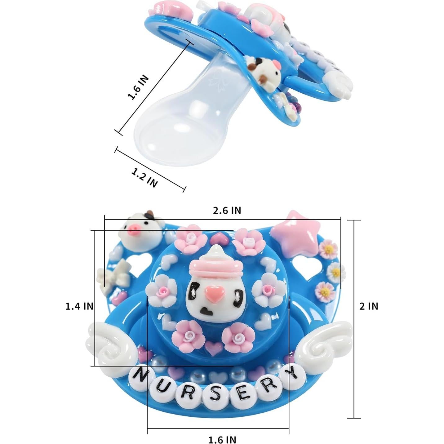 Chupete Adulto CutiePlusU DIY Silicona Libre BPA Azul