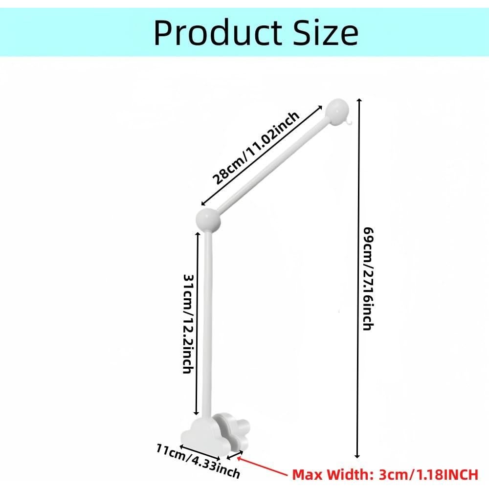 Brazo Móvil Ajustable de Madera Accfore para Cuna Blanco