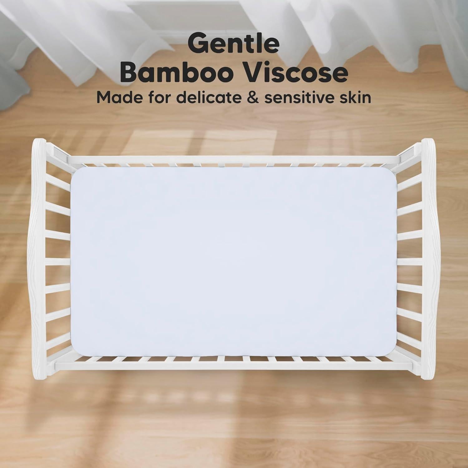 Juego de 2 Sábanas Ajustadas para Cuna KeaBabies Lino Azul