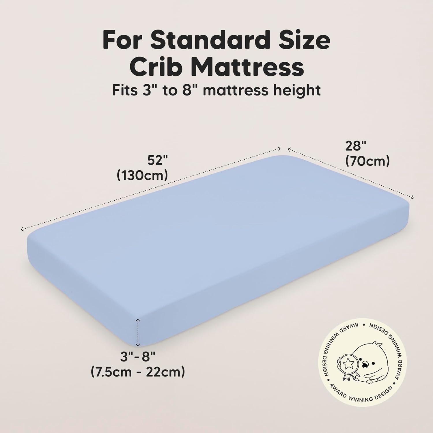 Juego de 2 Sábanas Ajustadas para Cuna KeaBabies Lino Azul