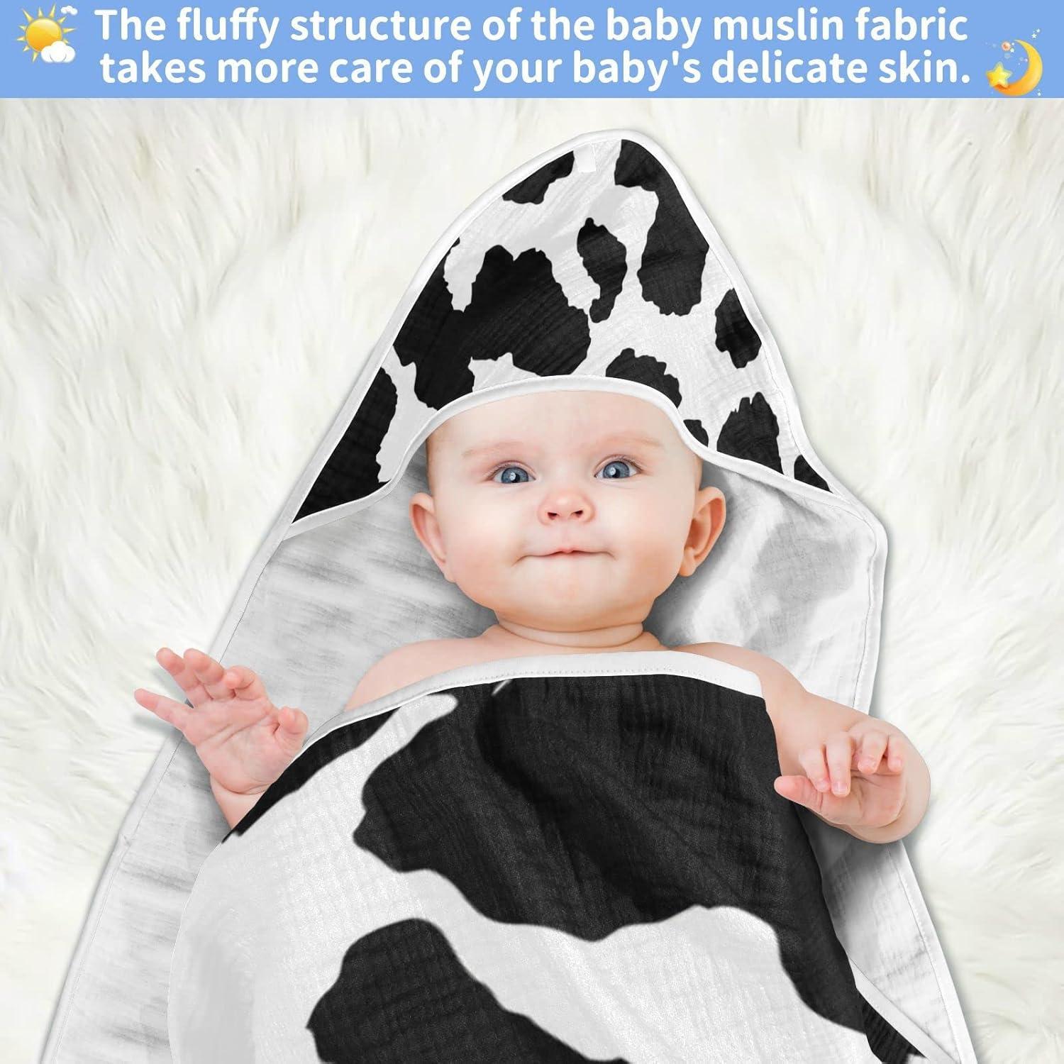 Toalla con Capucha WELLDAY 100% Algodón 76x76 cm Estampado Vaca