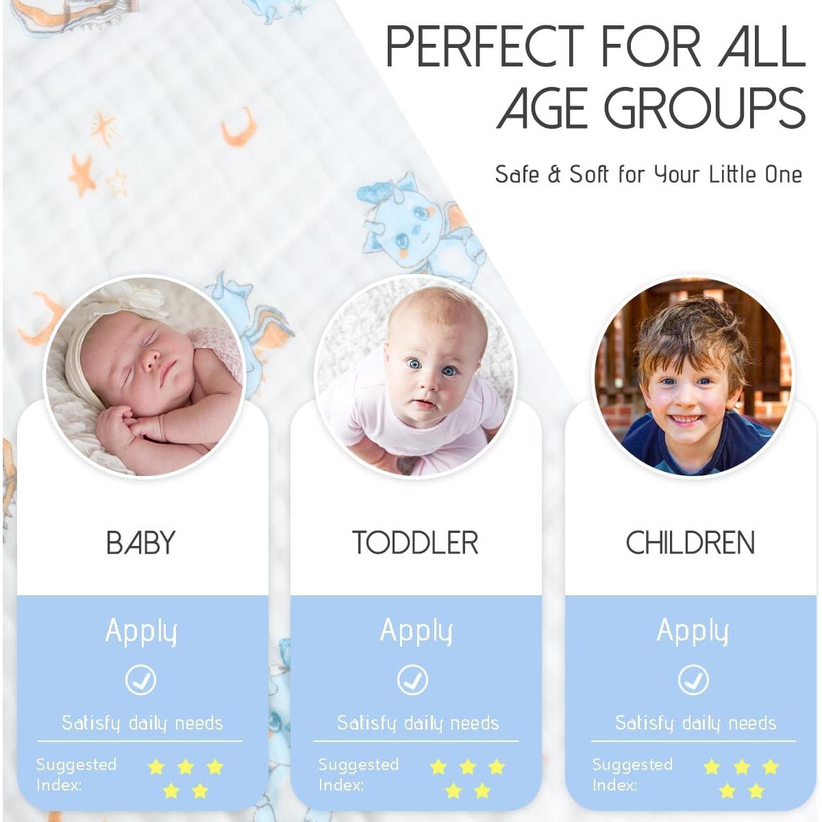 Toalla de Baño para Bebés ICKYOU 109x109 cm Algodón Muselina