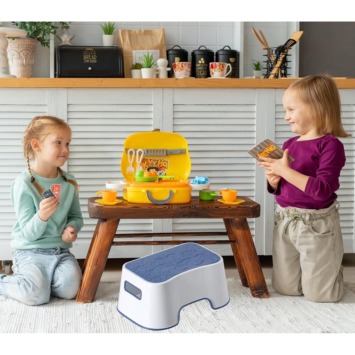 Escalera Antideslizante para Niños A+KCEYON Azul 1 Paso