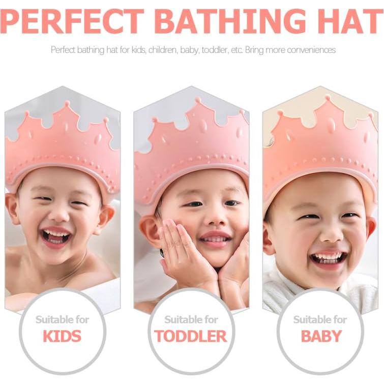 Gorro de Baño Ajustable MERRYHAPY para Niños Rosa 22x11cm