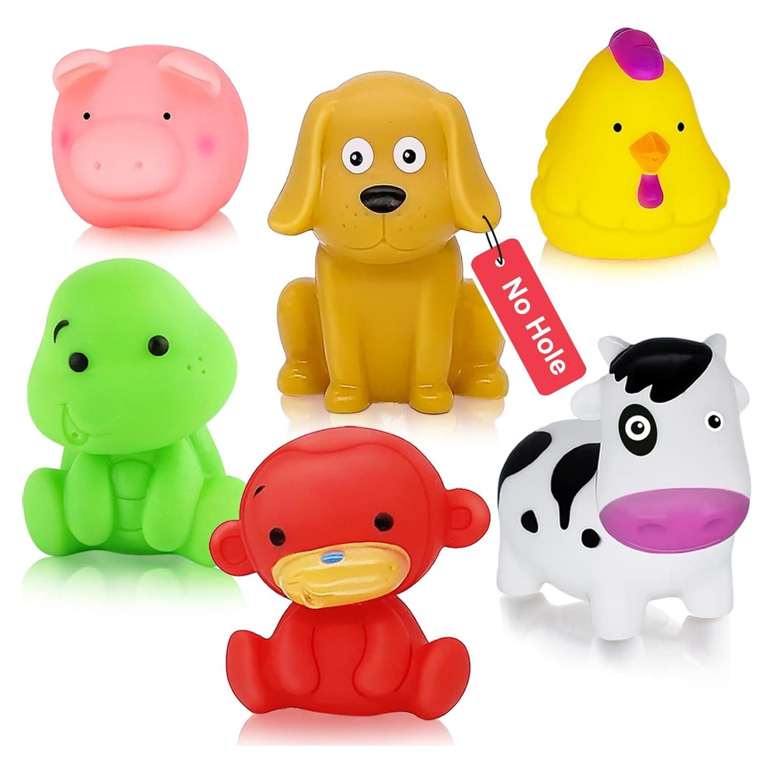 Juguetes de baño para bebés QLKYTALA - 6 animales coloridos