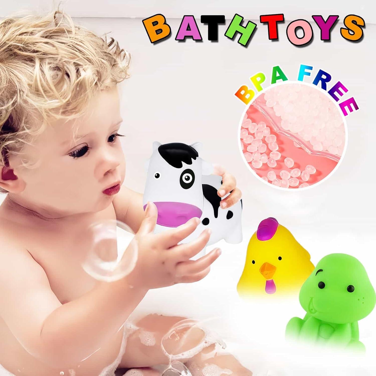 Juguetes de baño para bebés QLKYTALA - 6 animales coloridos