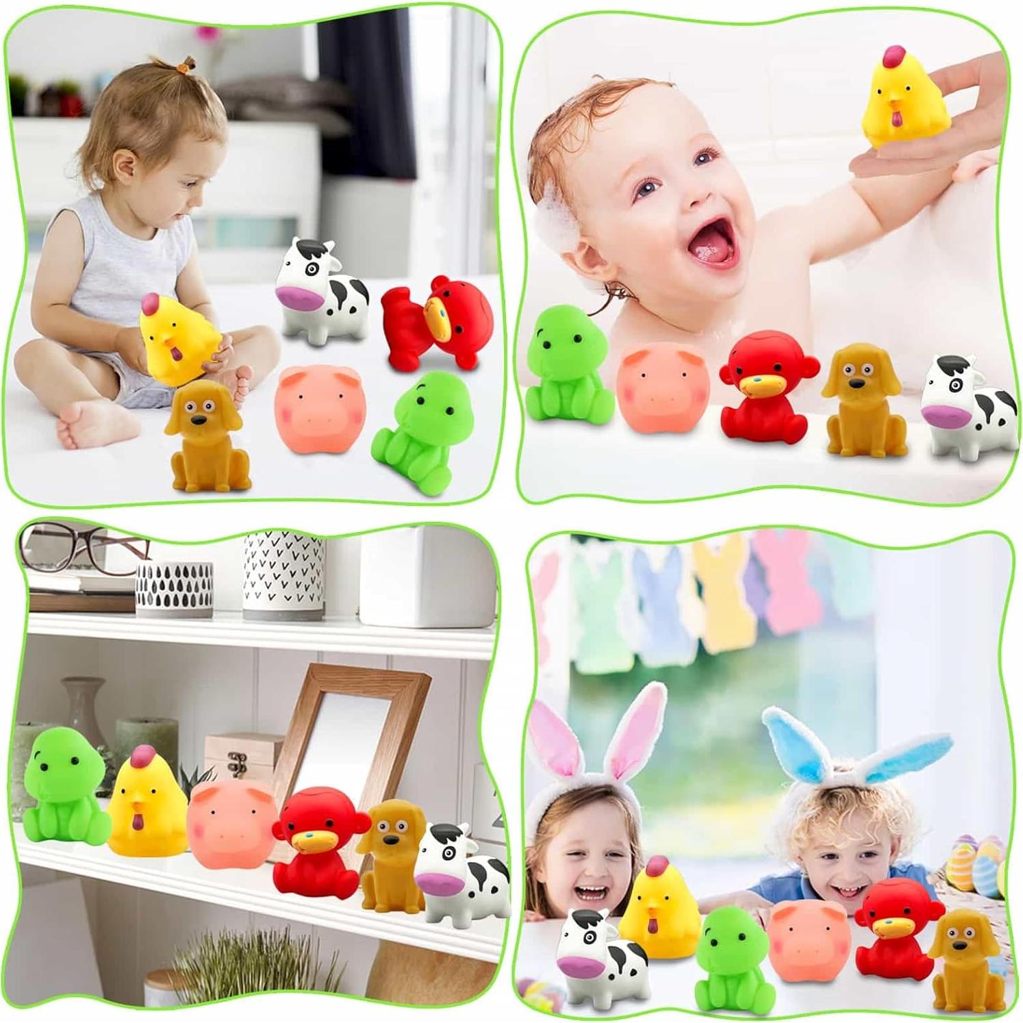 Juguetes de baño para bebés QLKYTALA - 6 animales coloridos