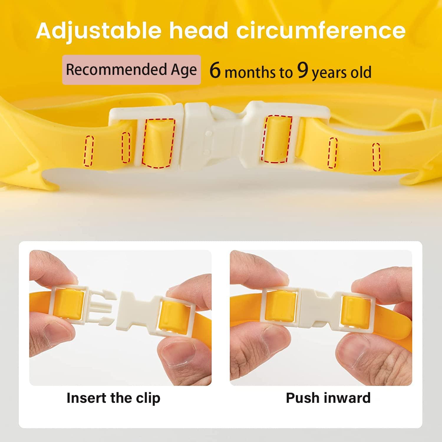 Gorro de Ducha para Bebé Thcbme Amarillo Ajustable 0-9 Años